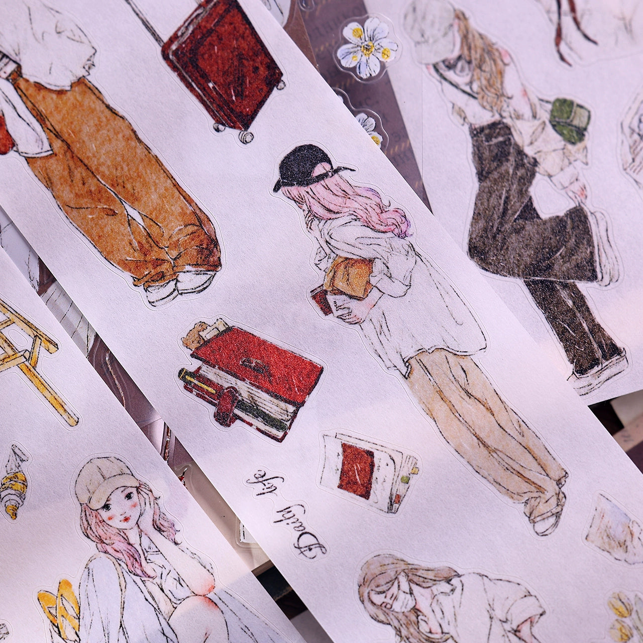 XiaoBaiJia Minimalist Style【Free Wind】Light Retro Orginal Design Washi Pet Tape Landscape Stickers