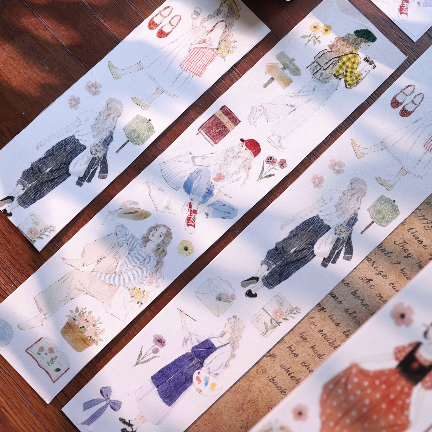 YiEr Vol17【Girl's Notebook】Kiss-cut Character Washi Tape and PET Stickers