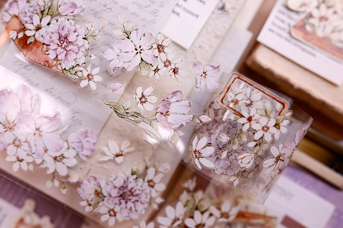 XiaoBaiJia Salt Series【Smoky Purple】Pre-cut Orginal Design Washi/Pet Tape Light Retro Stickers