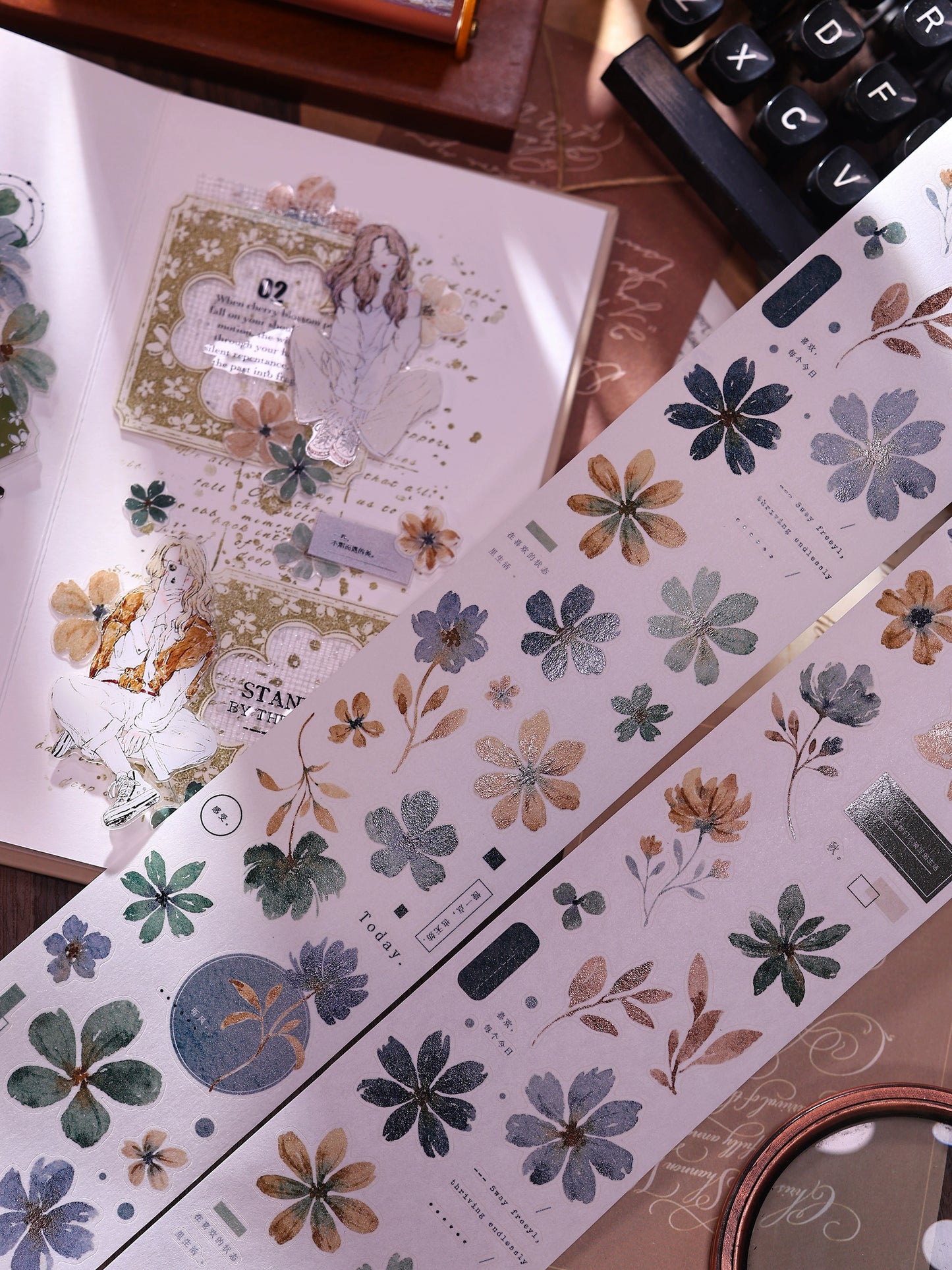 XiaoBaiJia【Green Book】Light Retro Orginal Design Washi Pet Tape Landscape Stickers