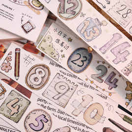 XiaoBaiJia Salt Series【Count】Orginal Design Washi/Pet Floral Tape Light Retro Landscaping Stickers