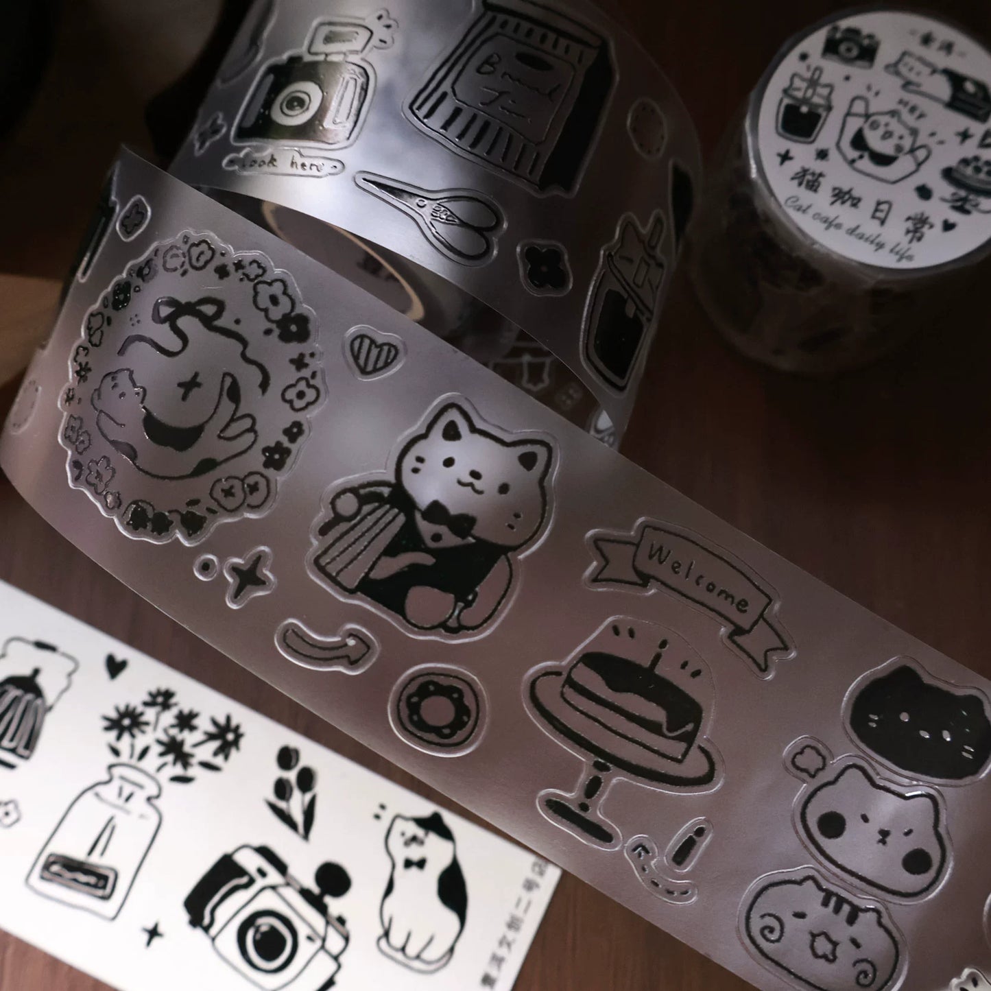 YiEr Minimalist Style Vol4【Cat Cafe Daily】Light Retro Orginal Design Washi Pet Tape Landscape Stickers