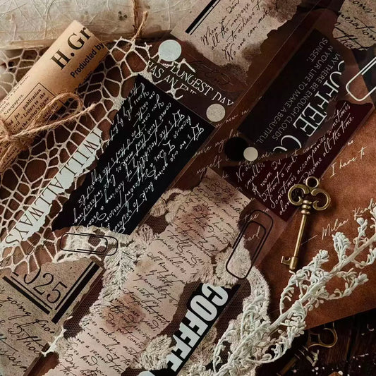 Linlanxi【Ancient Rhyme Paper Seal】Original Design Retro Broken Paper Bookkeeping Washi/Pet Tape