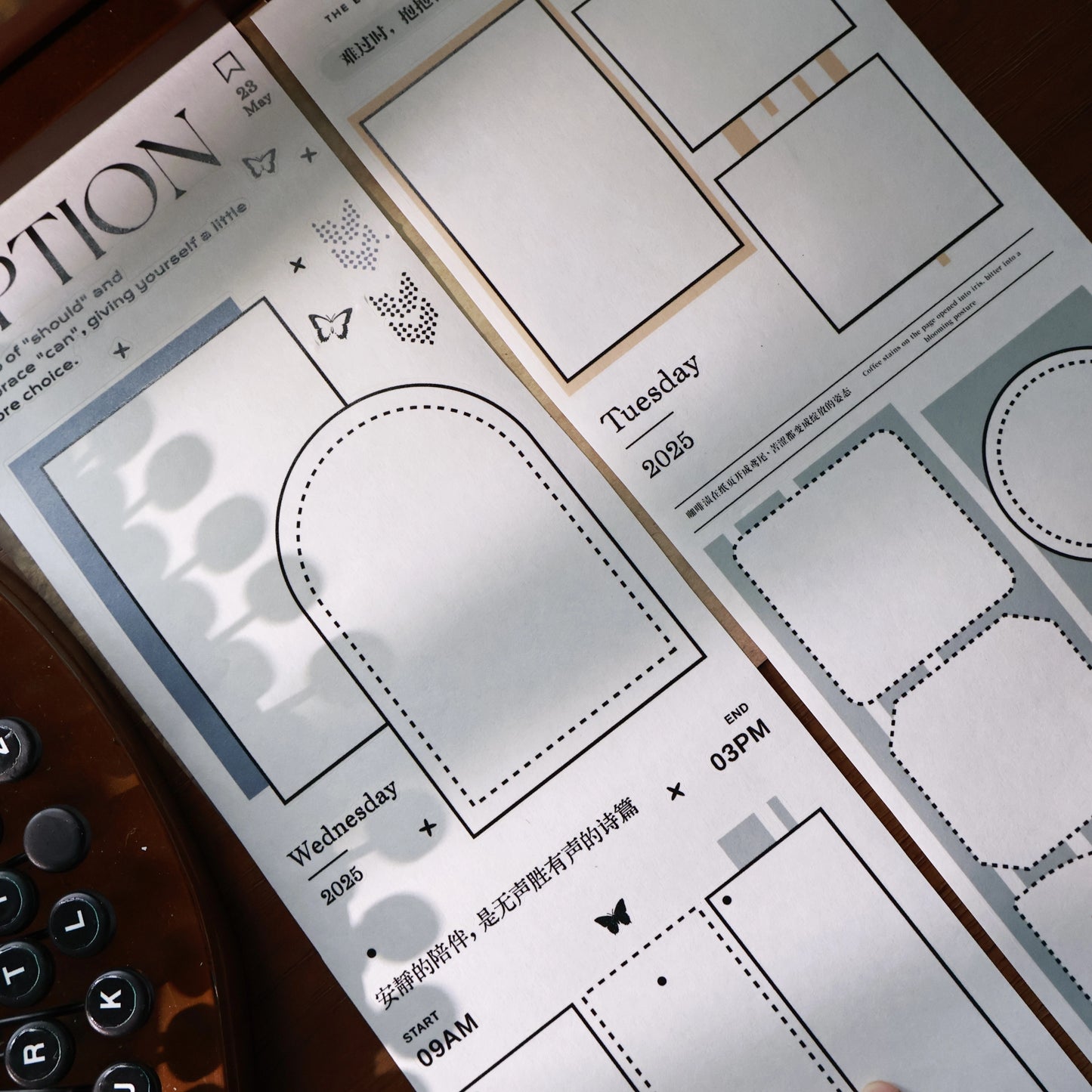 YiEr Vol15【Colorful Border】Orginal Design Pre-cut Washi/Pet Border Tape Light Retro Landscaping Stickers