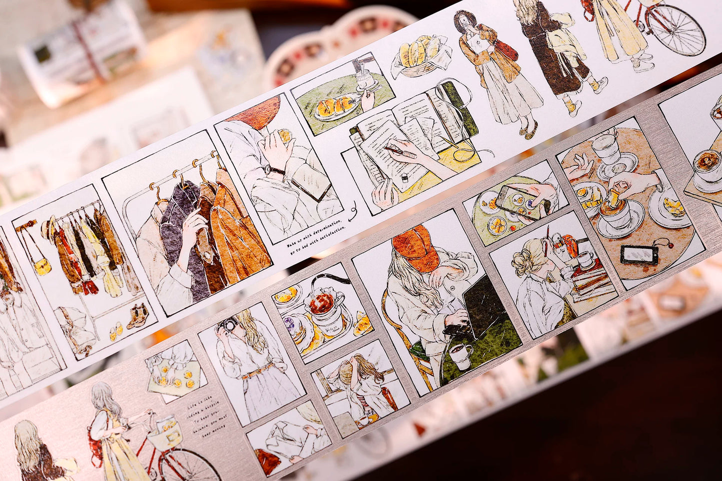 XiaoBaiJia Salt Series【Fengge Manji】Pre-cut Orginal Design Comic-style Daily Life Washi/Pet Tape Light Retro Stickers