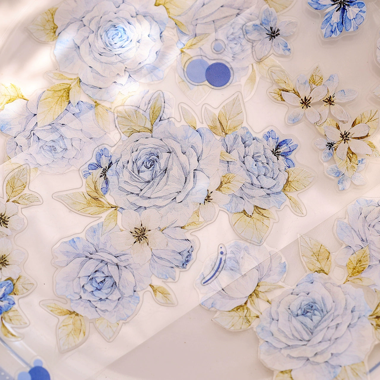 XiaoBaiJia【Jian Shi Blue】Light Retro Orginal Design Washi Pet Tape Landscape Stickers