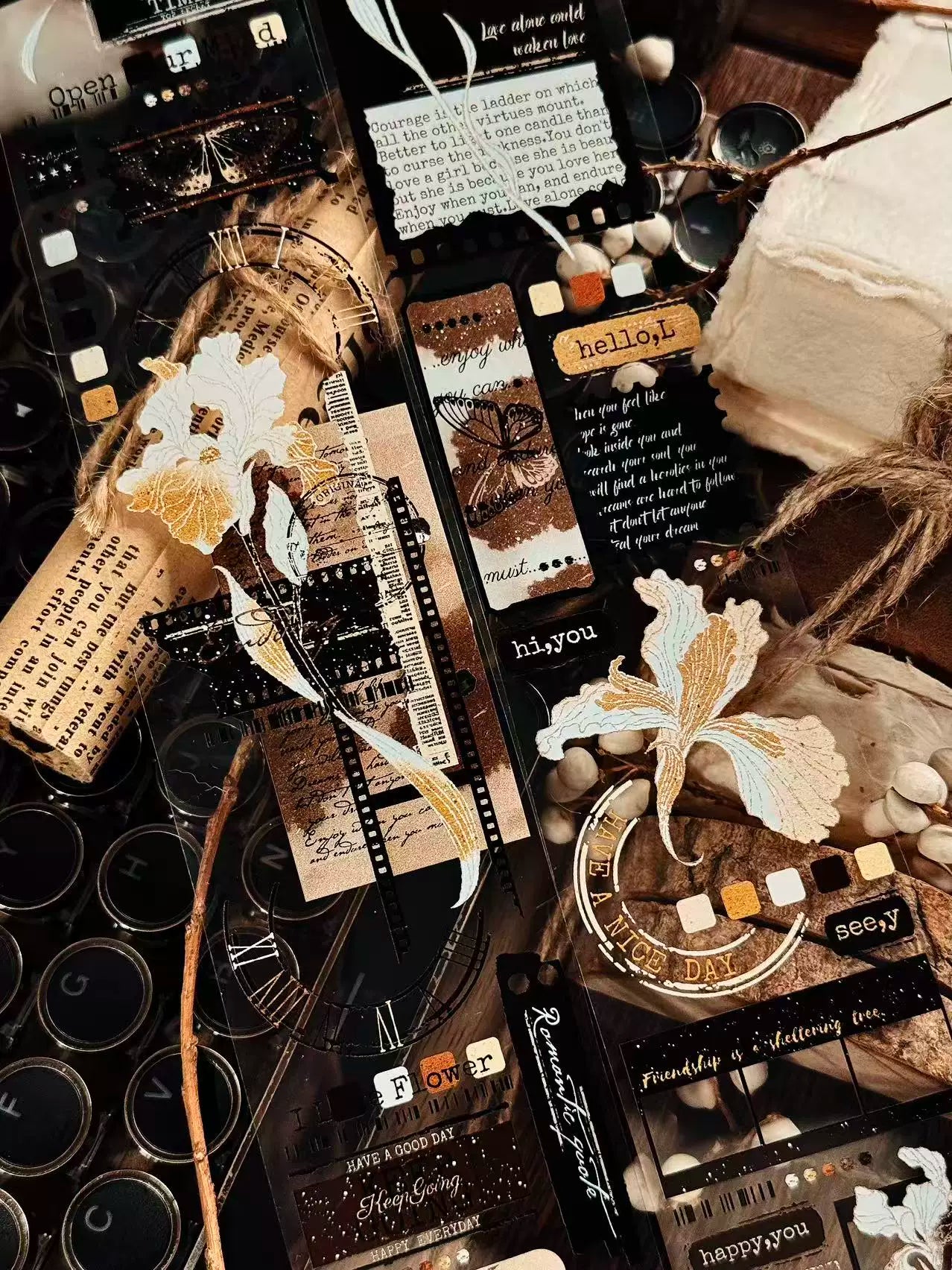 Linlanxi Vol13【Iris Flower】Original Design Retro Exquisite Light Vintage Decorative Washi Pet Tape