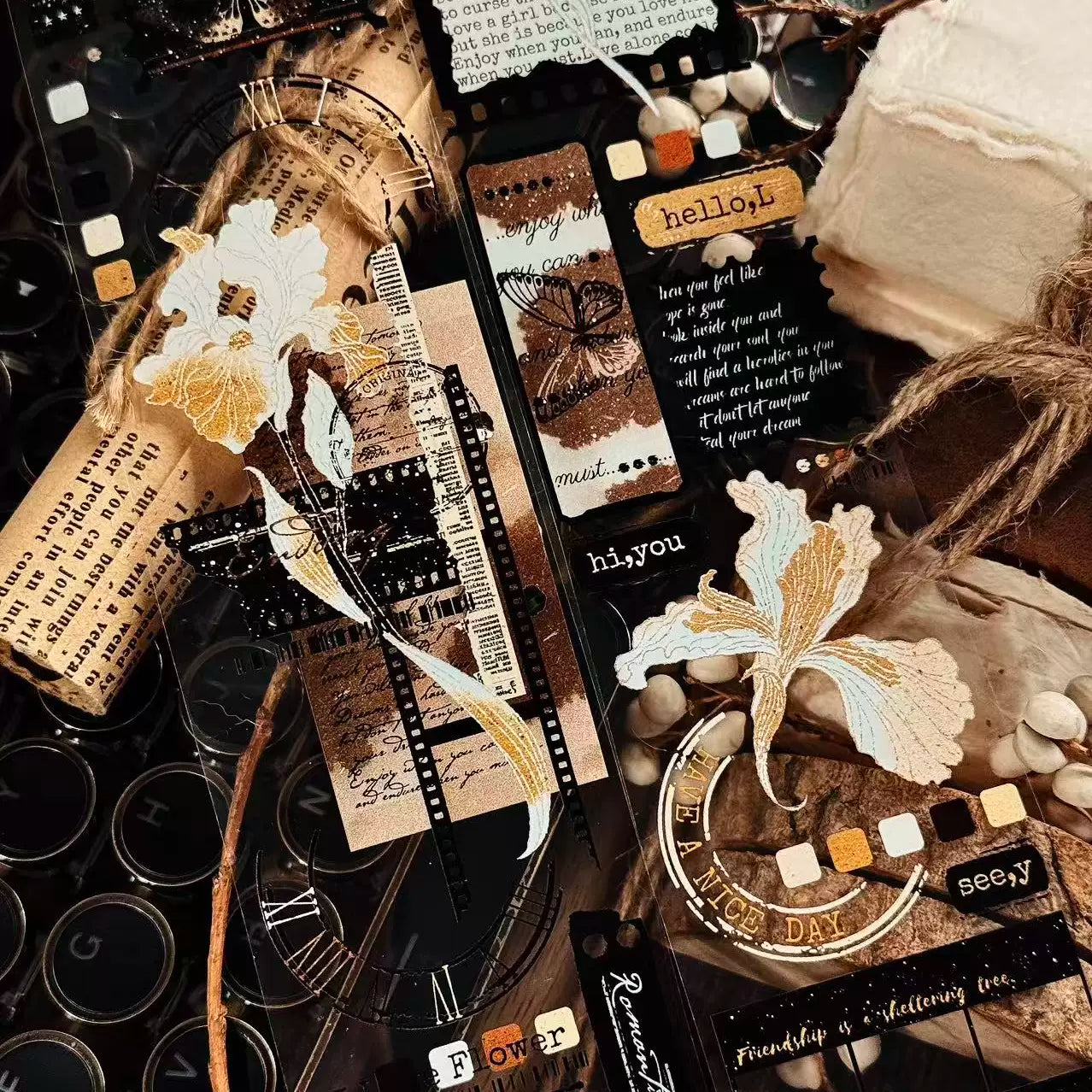 Linlanxi Vol13【Iris Flower】Original Design Retro Exquisite Light Vintage Decorative Washi Pet Tape