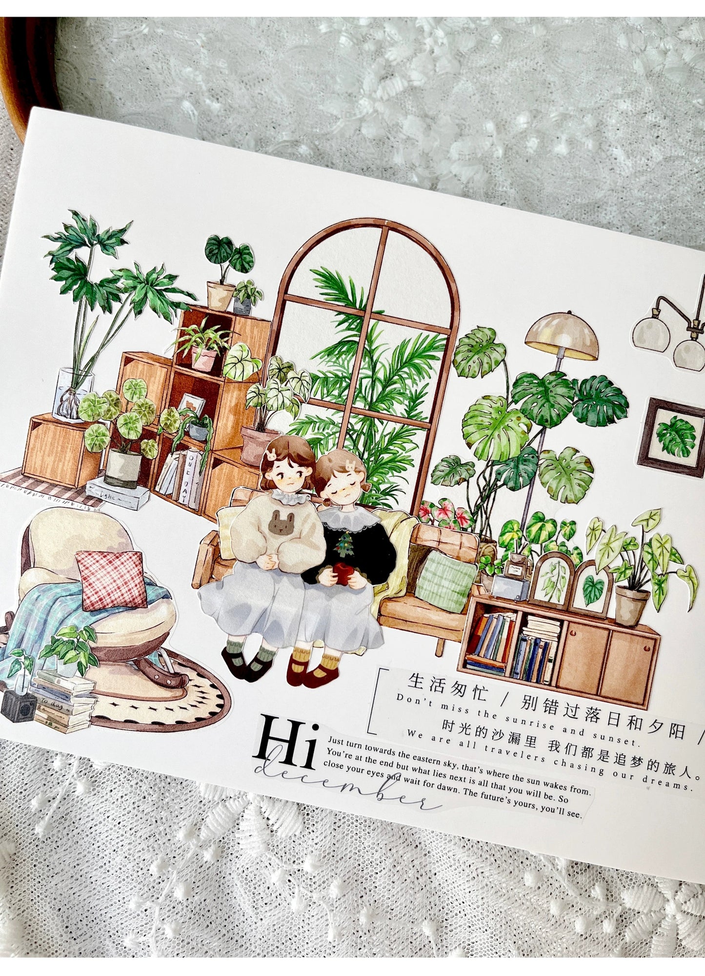 ZiYuanSu Vol12【My Forest House】Scene/Landscape Pre-cut Washi/PET Tape,for Scrapbook Supplies,Scrapbook Tape Stickers,Junk Journal Supplies