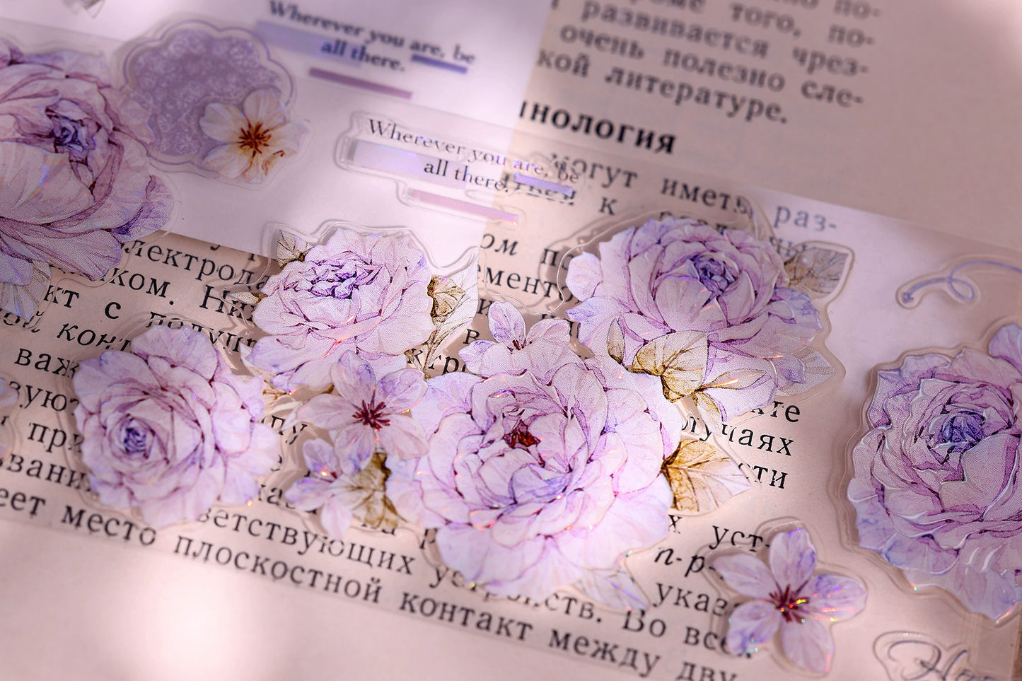 XiaoBaiJia【Rose Poetry】Light Retro Orginal Design Washi Pet Tape Landscape Stickers