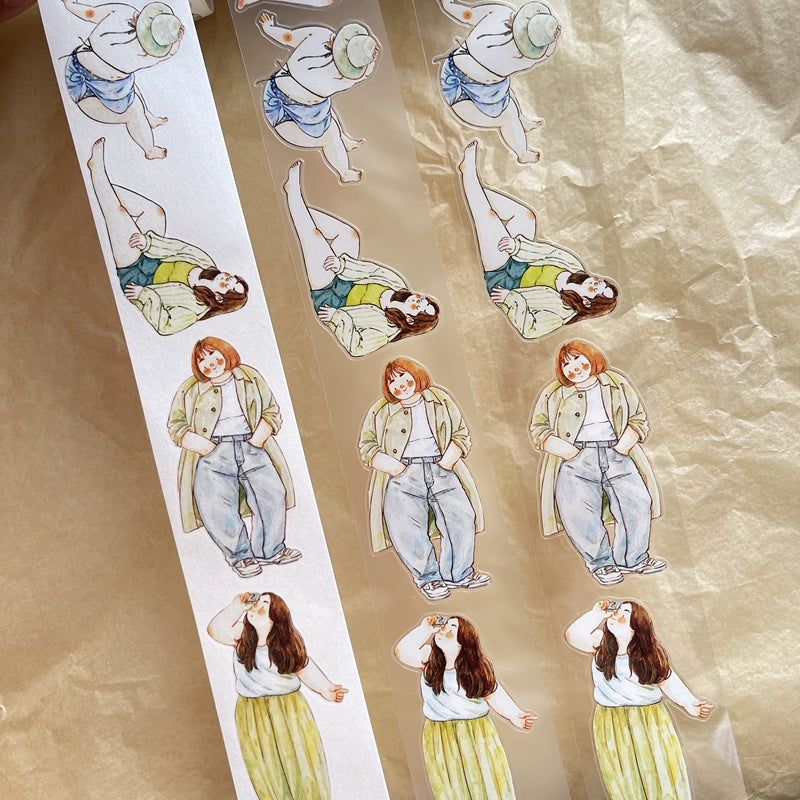 Seahorse Forest Vol5【A30#Idle】Original Design Pre-Cut Washi/PET Tape Stickers,for Scrapbook Supplies,Junk Journal Supplies