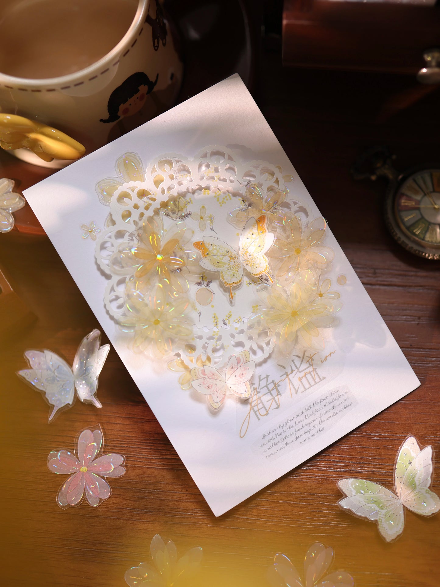 YiEr Vol17【Cicada Dream Butterfly】Kiss-cut Butterfly Washi Tape and PET Stickers