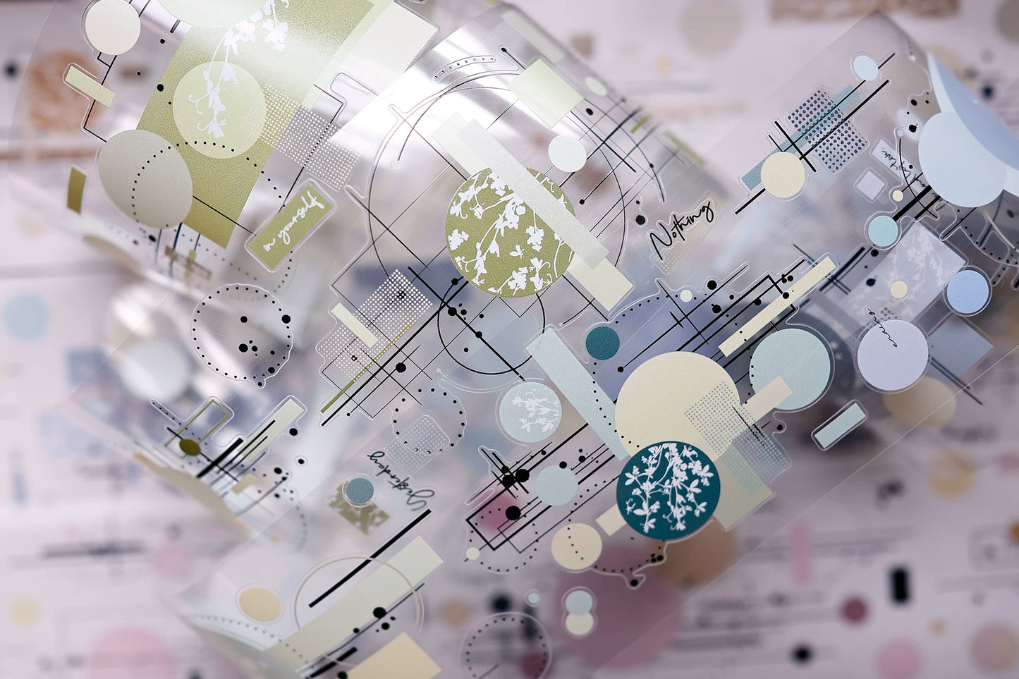 XiaoBaiJia Salt Series【Color Circle Collection】Pre-cut Orginal Design Washi/Pet Tape Light Retro Stickers