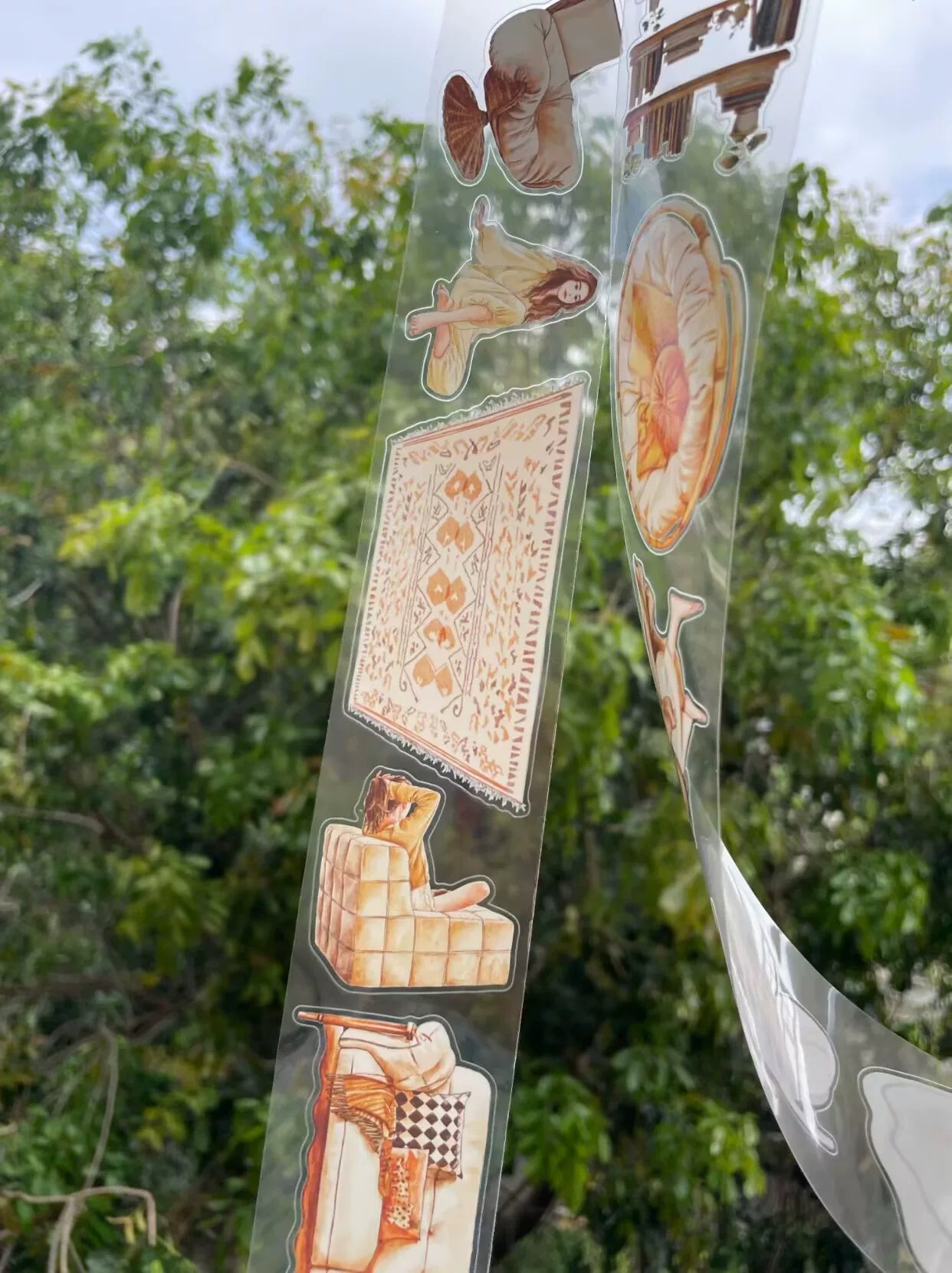 ZaoZao Vol3【Nest】Original Design Kiss-Cut Washi PET Tape Stickers,for Scrapbook Supplies,Journaling,Junk Journal,Bullet Journal,Planner Stickers