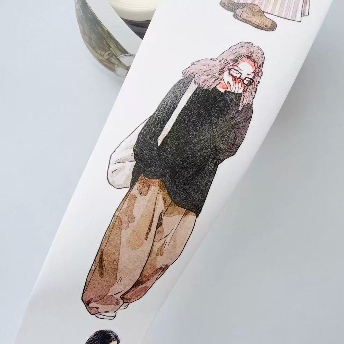 Kaixiaoxun Vol14【Late Autumn】 Pre-Cut Long Loop Washi/Matte PET Tape for Scrapbook Supplies,Junk Journal Supplies