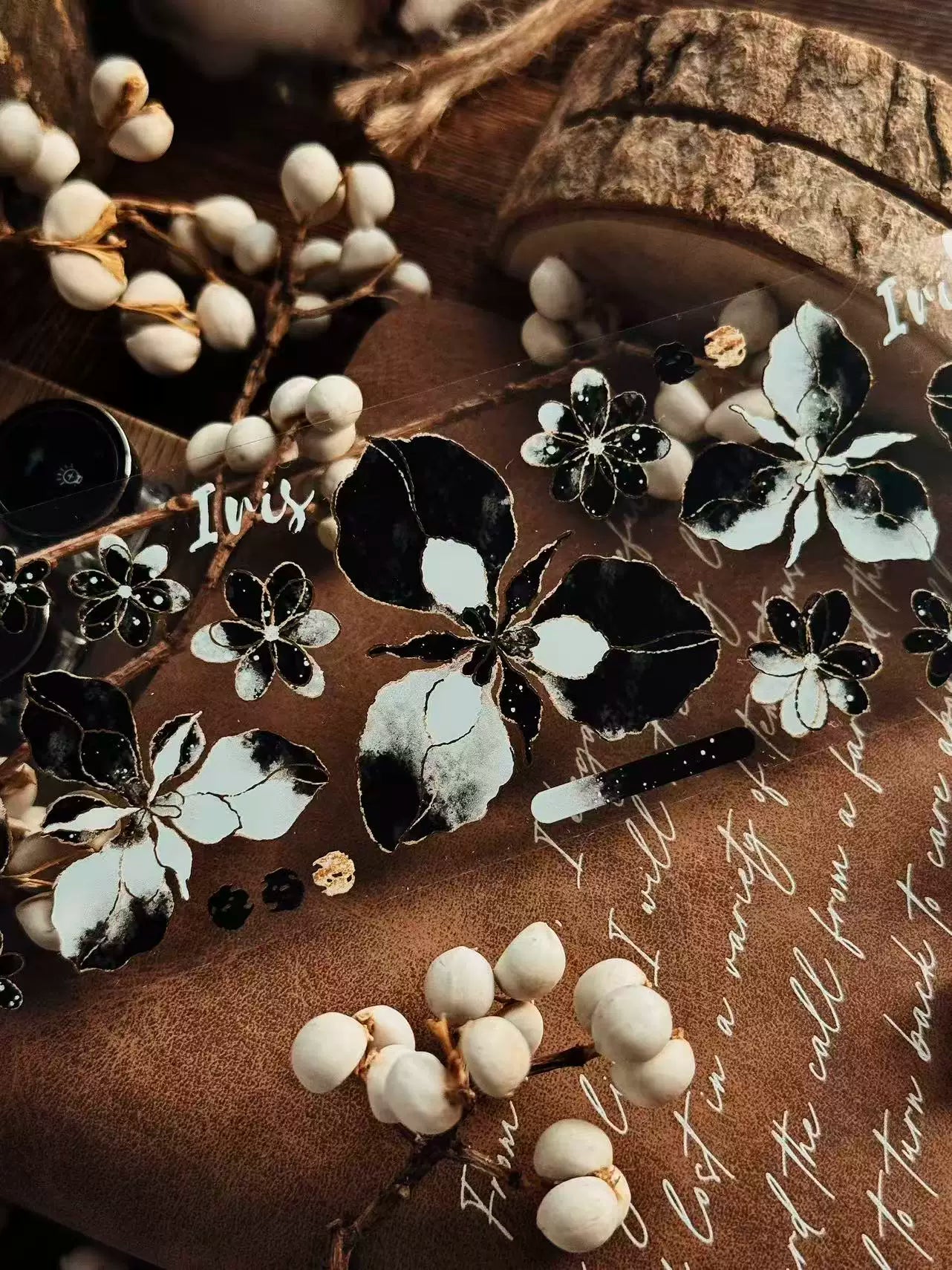 Linlanxi Vol13【Dark Kite Flowers Gradually】Original Design Retro Exquisite Vintage Decorative Washi/Pet Tape