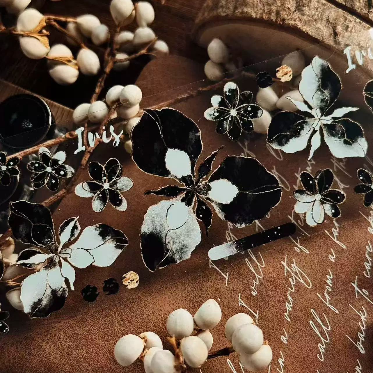 Linlanxi Vol13【Dark Kite Flowers Gradually】Original Design Retro Exquisite Vintage Decorative Washi/Pet Tape