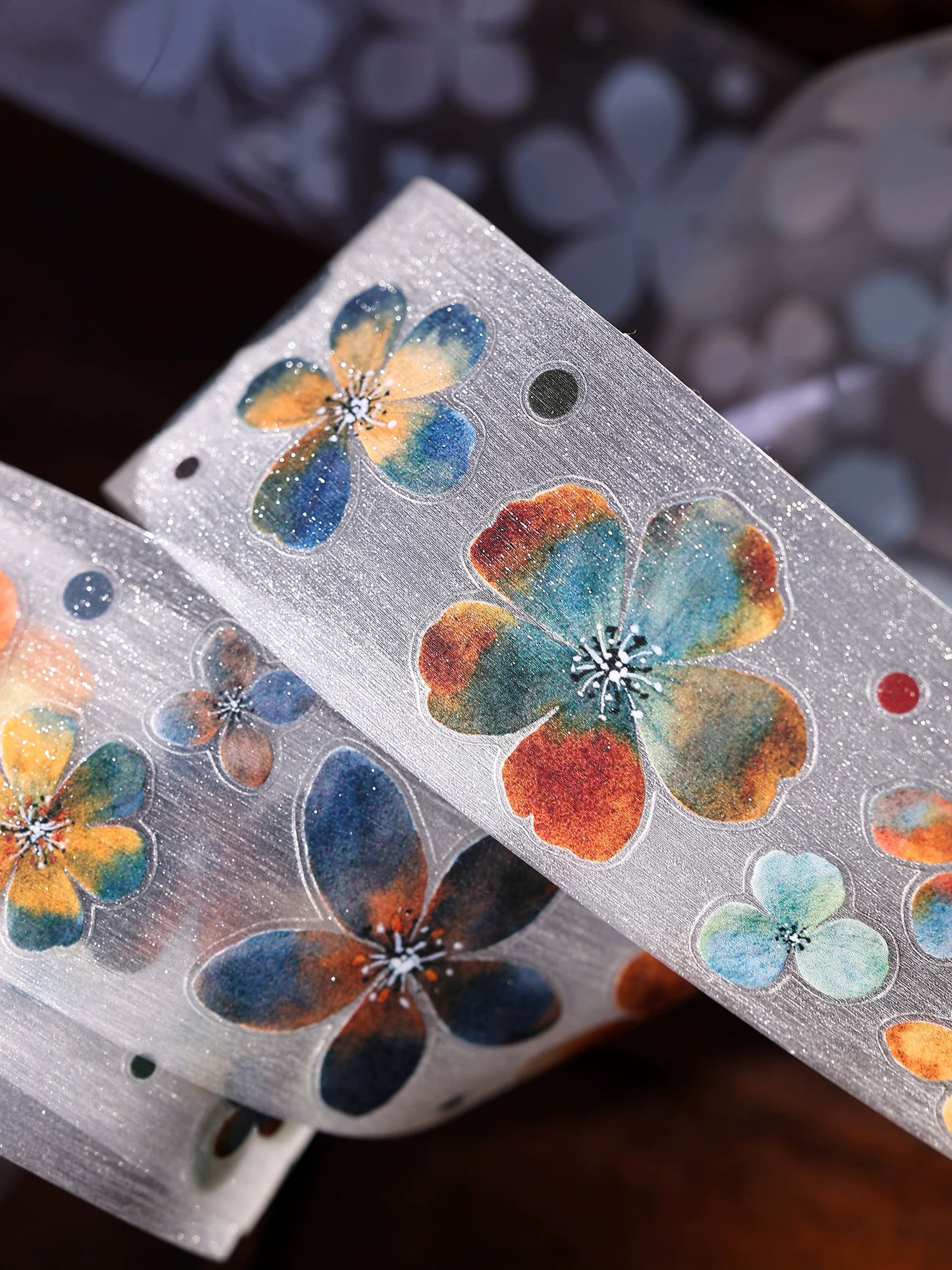 XiaoBaiJia Salt Series【Cold Tea Brown】Orginal Design Kiss-cut Washi/Pet Floral Tape Light Retro Landscaping Stickers