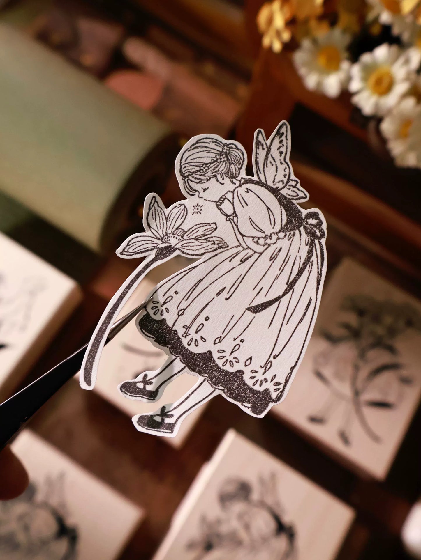 YiEr Vol14【Flower and Girl Stamp】Upgrading Character Red Rubber and Maple Wood Stamp