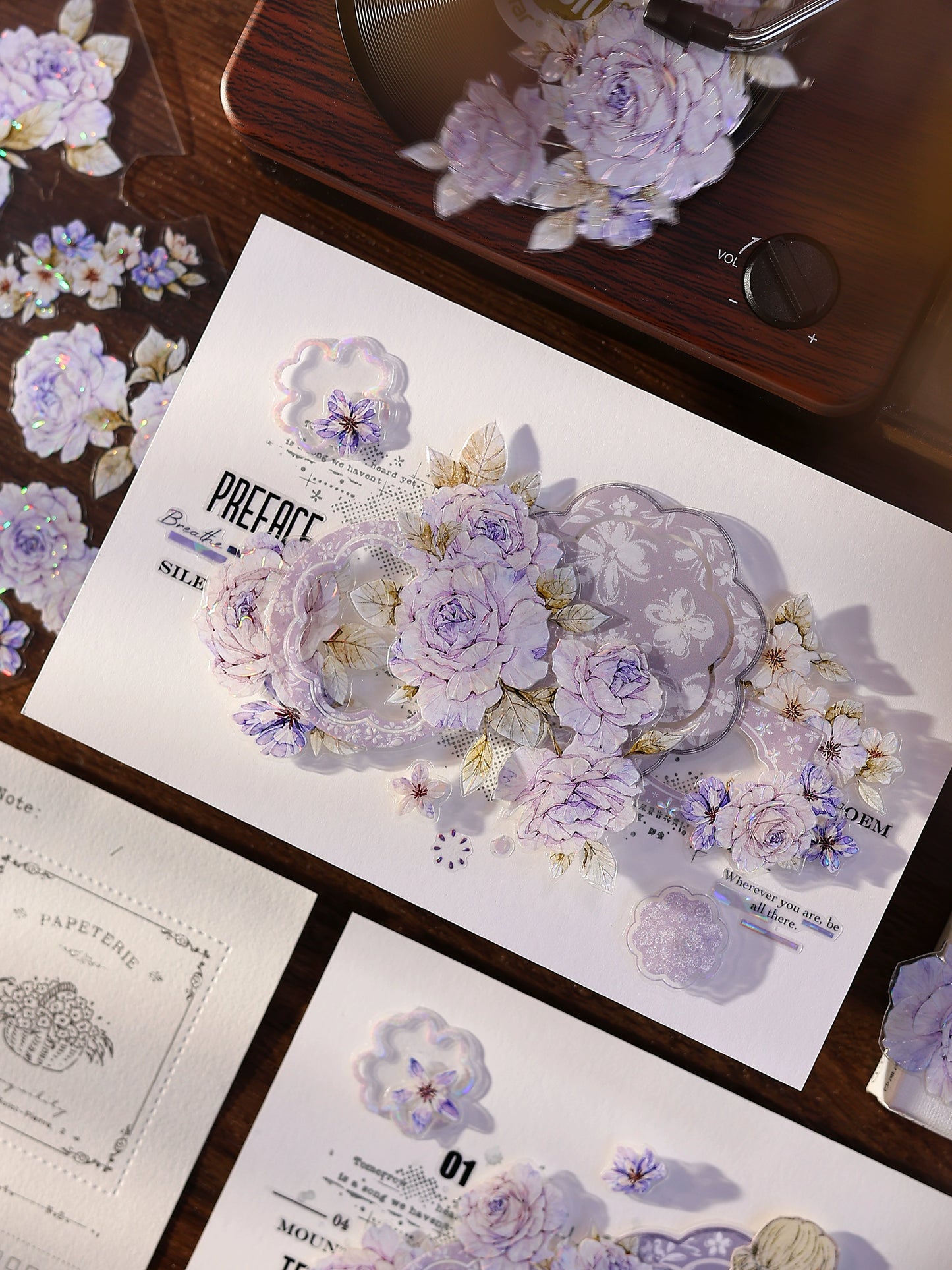 XiaoBaiJia【Rose Poetry】Light Retro Orginal Design Washi Pet Tape Landscape Stickers