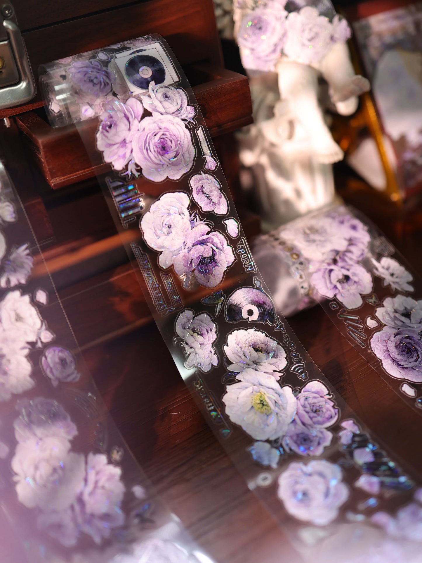 YiEr Vol17【Purple Echo】Kiss-cut Floral Washi Tape and PET Stickers
