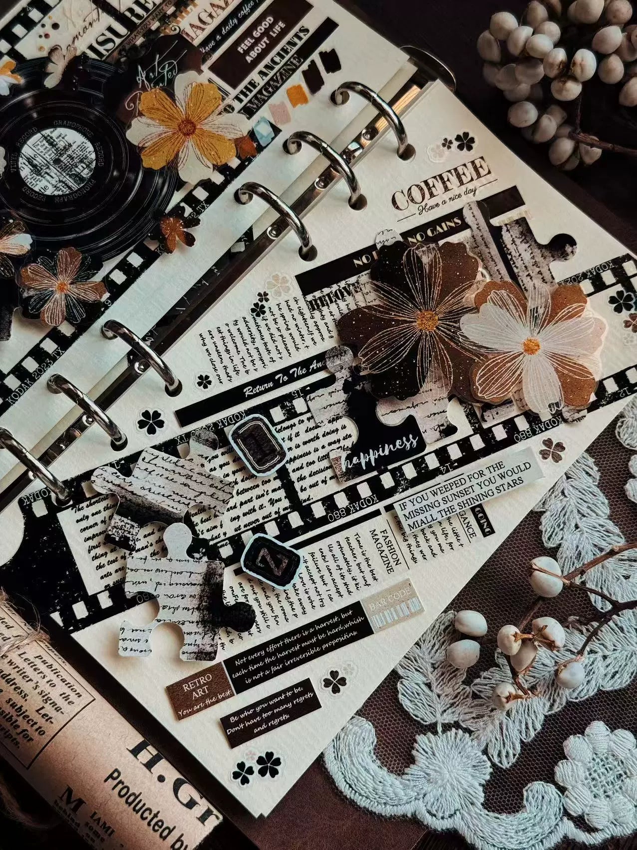 Linlanxi【Memories of Time】Original Washi/Pet Tape New Retro Life Old Film Series Decorative Tape Long Loop Full Roll