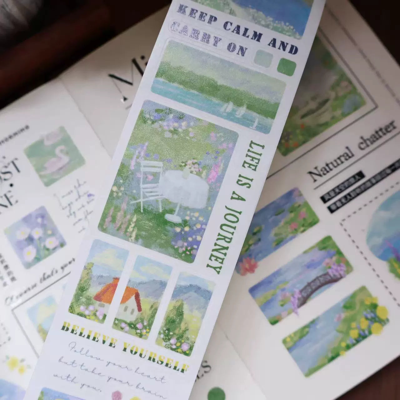 YiEr Minimalist Style Vol4【Artistic Language】Pre-cut Light Retro Orginal Design Washi Pet Tape Landscape Stickers
