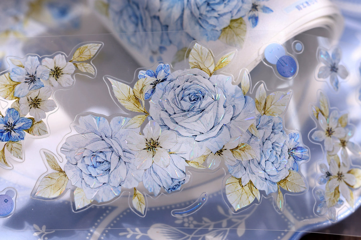 XiaoBaiJia【Jian Shi Blue】Light Retro Orginal Design Washi Pet Tape Landscape Stickers