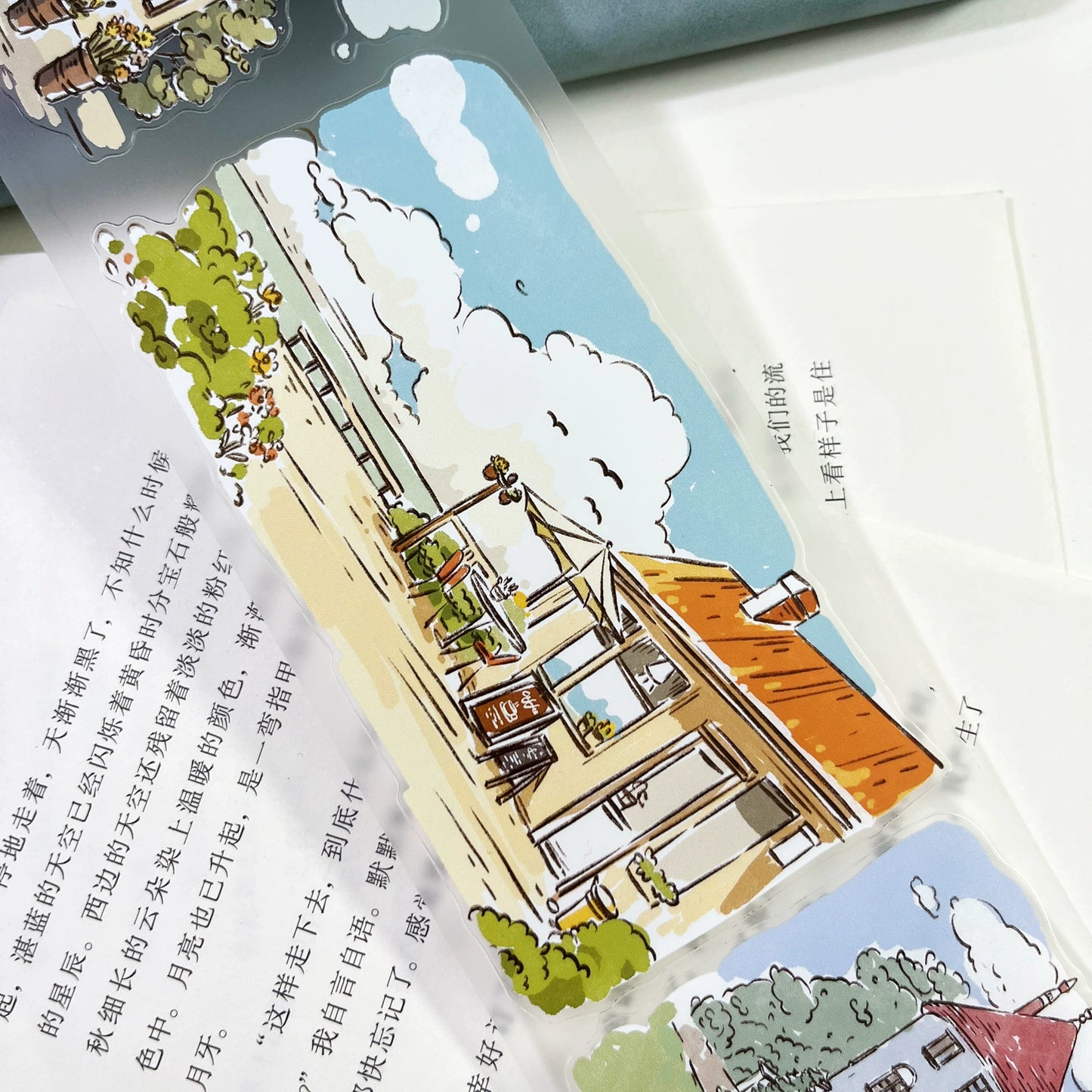ZiYuanSu【Street View】Background Scene/Landscape Pre-cut Washi/PET Tape,for Scrapbook Supplies,Scrapbook Tape Stickers,Junk Journal Supplies