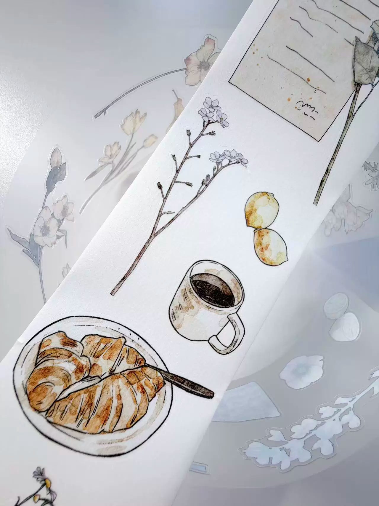 Kaixiaoxun Vol12【Trifles Diary】 Pre-Cut Long Loop Washi/Matte PET Tape for Scrapbook Supplies,Junk Journal Supplies