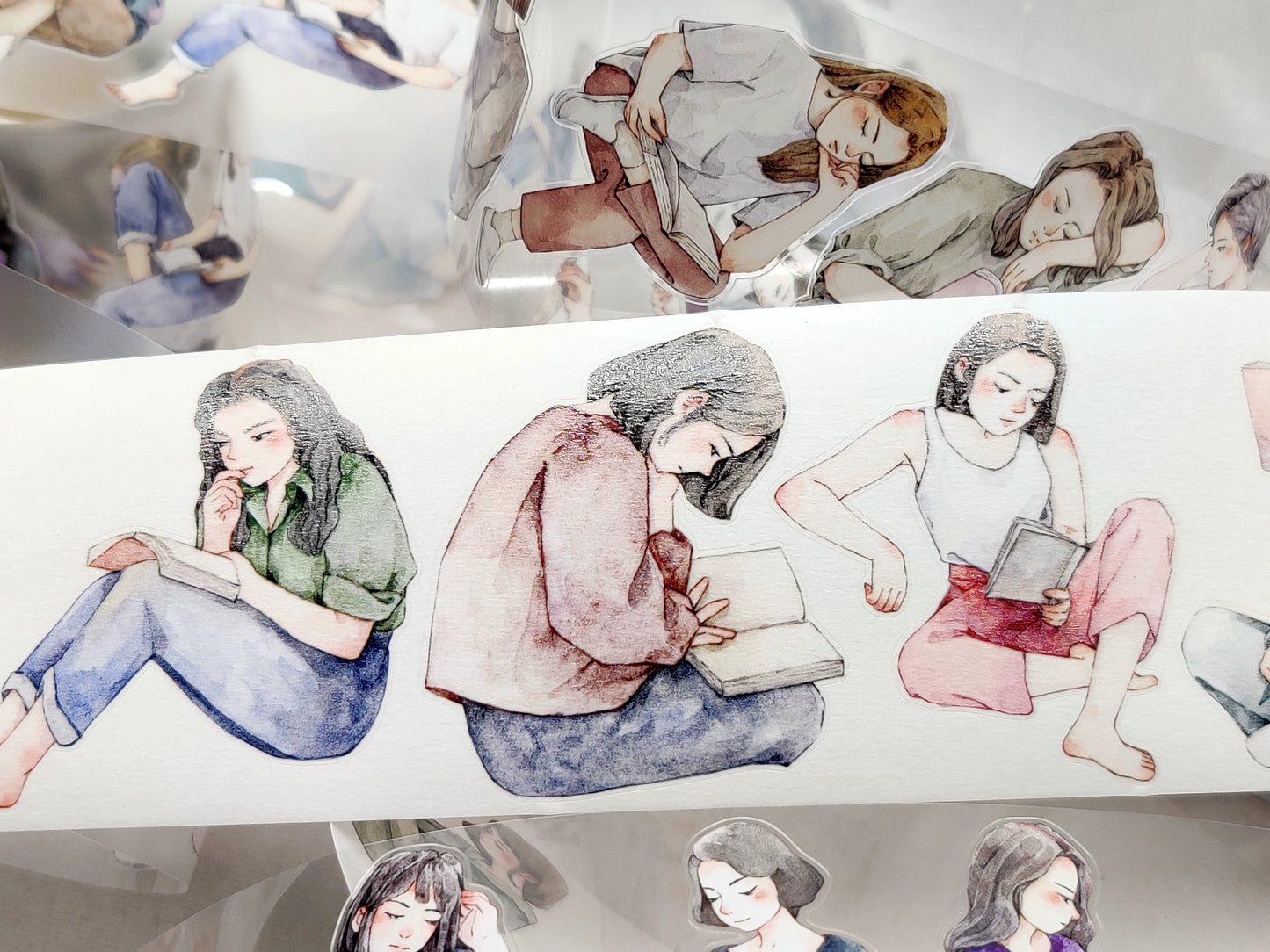 Xiangxiang Vol4 【Having Books as Companions】Light Retro Character Scenery Orginal Design Washi Pet Tape Landscaping Stickers