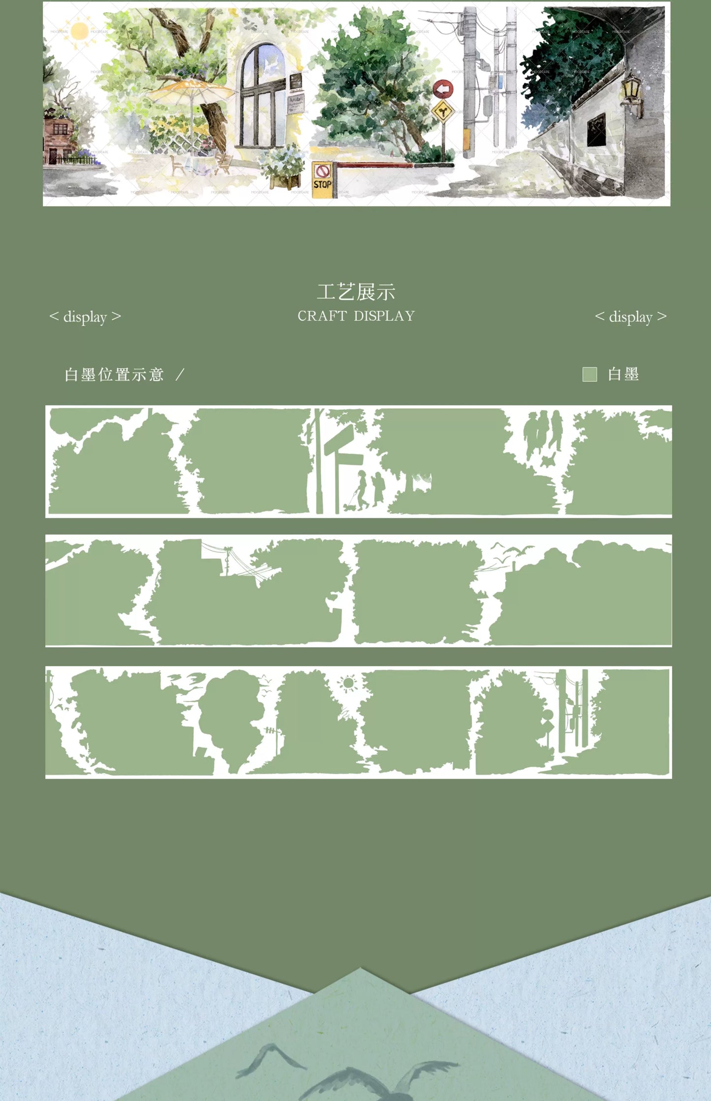 Moodtape【Passer-by&Summer Sea Street】Cute Character Original Washi Tape Stickers,for Scrapbook Supplies,Scrapbook Tape Stickers,Junk Journal Supplies