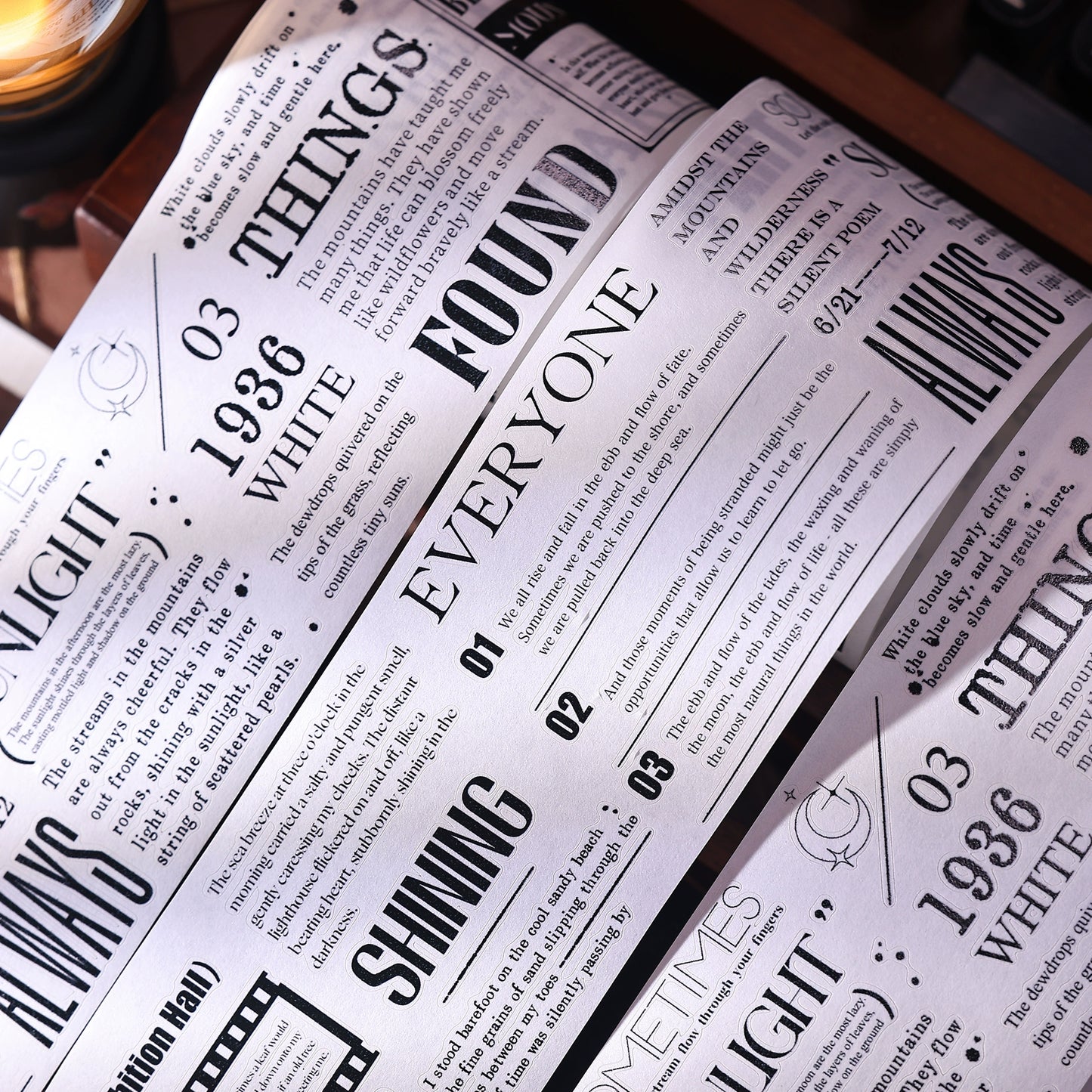 XiaoBaiJia【Paragraph】Light Retro Orginal Design Washi Pet Tape Landscape Stickers