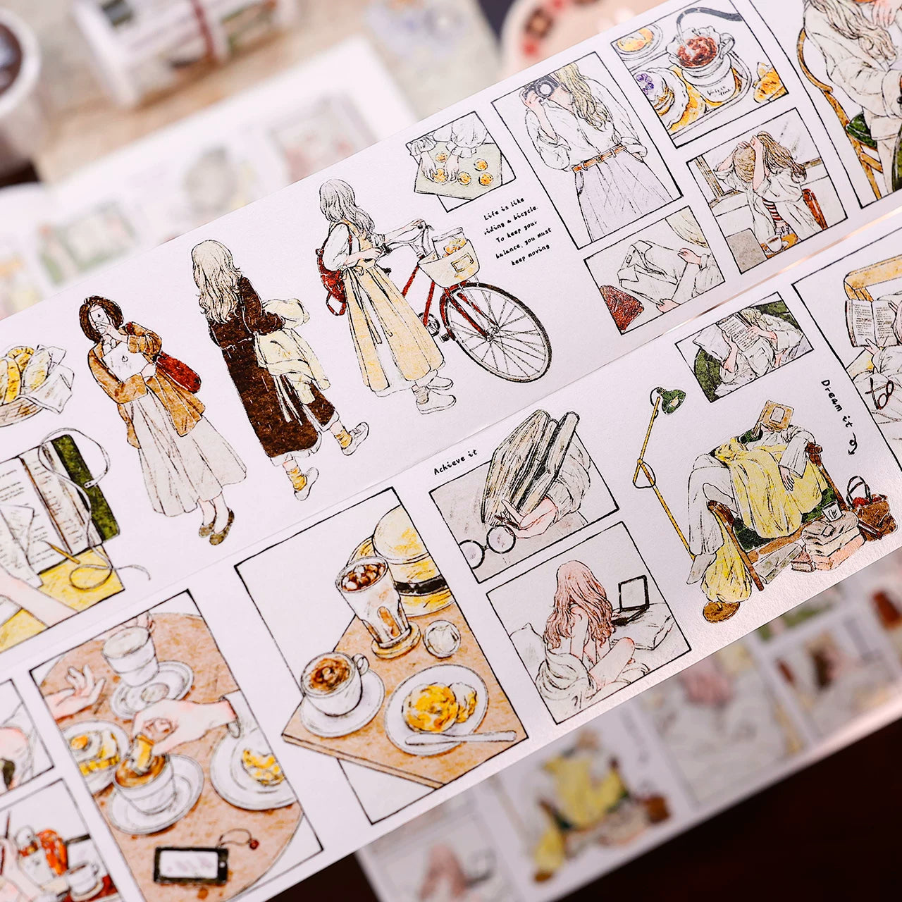 XiaoBaiJia Salt Series【Fengge Manji】Pre-cut Orginal Design Comic-style Daily Life Washi/Pet Tape Light Retro Stickers