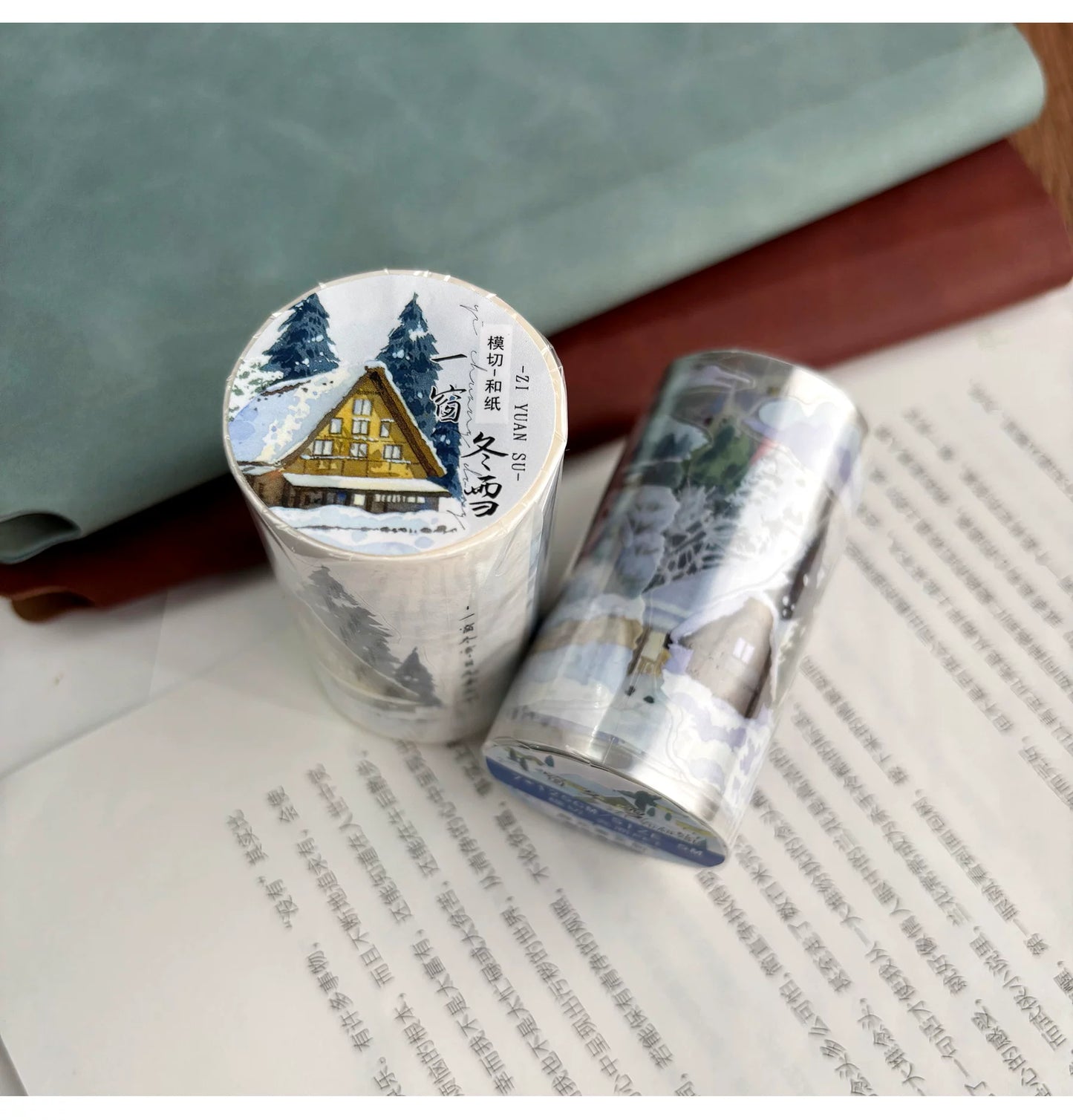 ZiYuanSu Vol15【A Window of Winter Snow】Background Scene Pre-cut Washi PET Tape