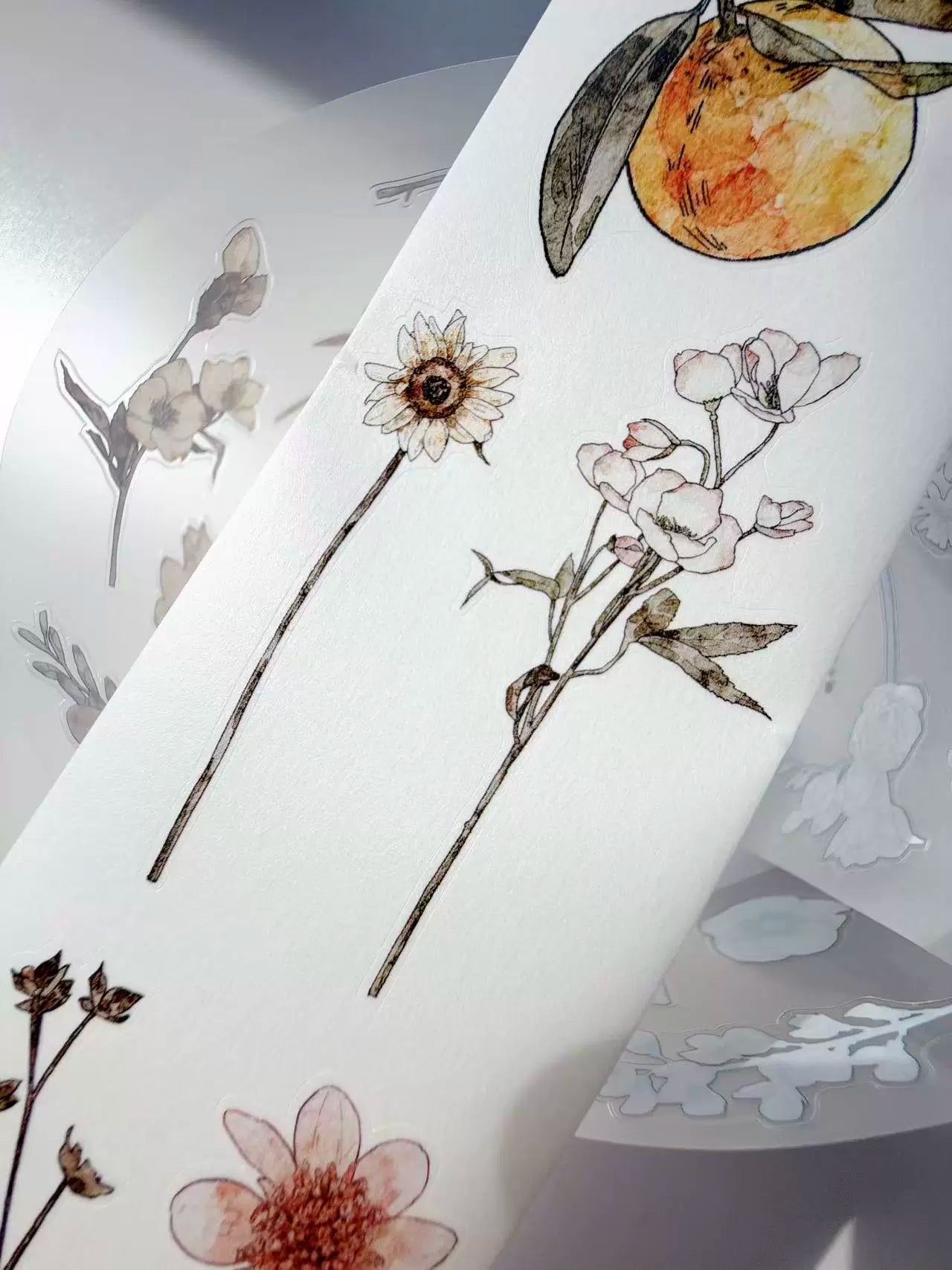 Kaixiaoxun Vol12【Trifles Diary】 Pre-Cut Long Loop Washi/Matte PET Tape for Scrapbook Supplies,Junk Journal Supplies