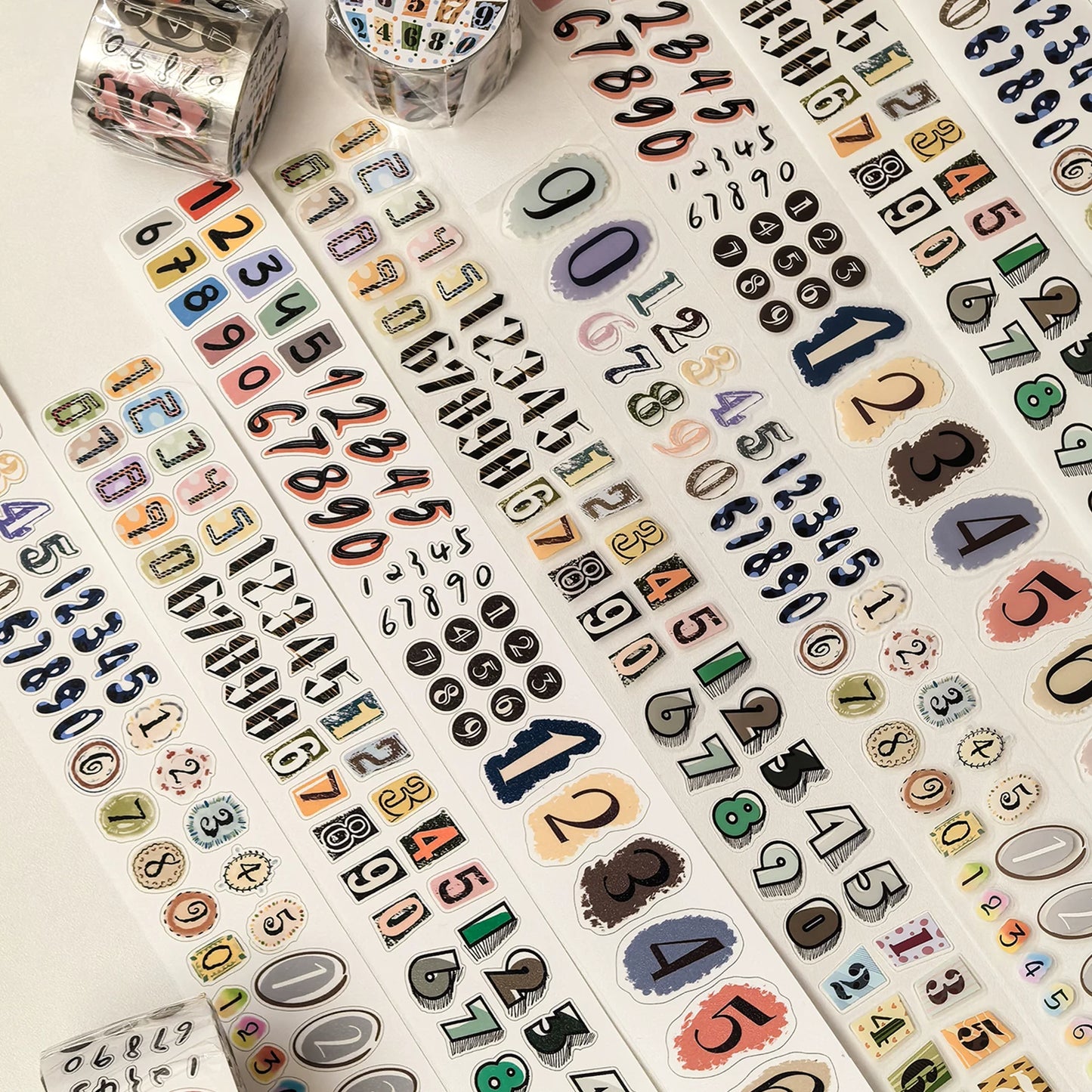 Wait Studio【Time Scale】 Pre-cut Light Retro Text Washi/PET Tape