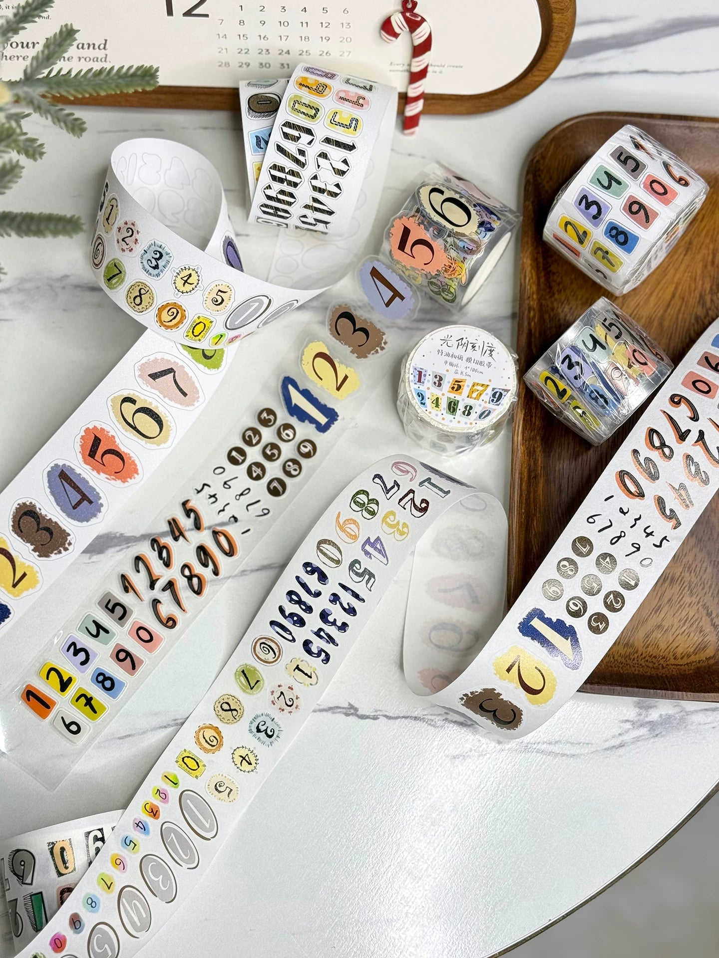 Wait Studio【Time Scale】 Pre-cut Light Retro Text Washi/PET Tape