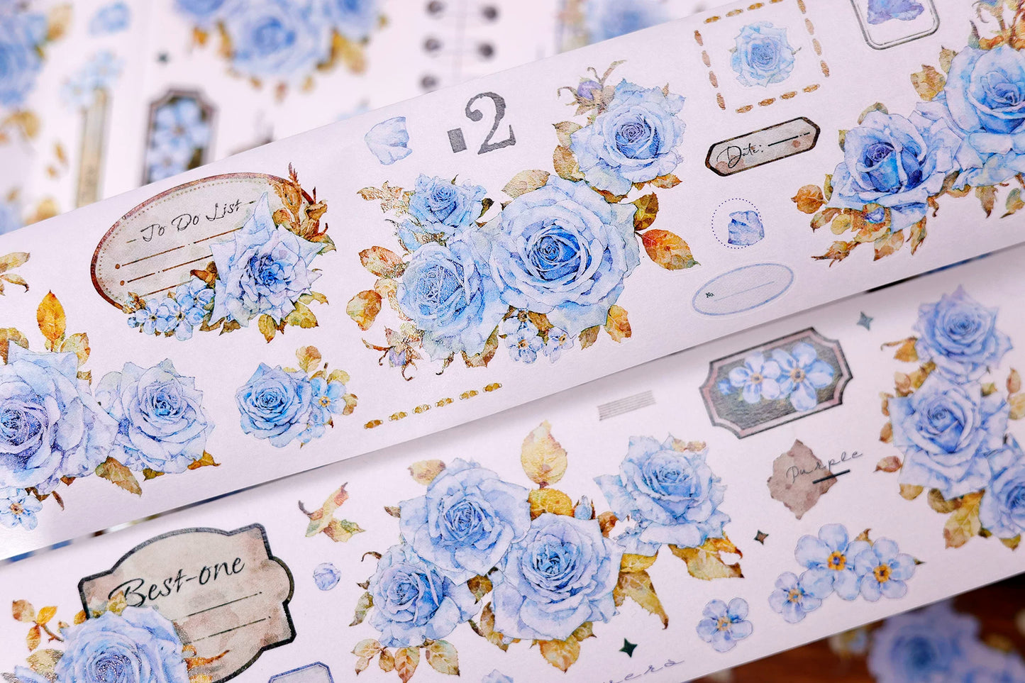 XiaoBaiJia Salt Series【Clear Dew】Pre-cut Orginal Design Floral Washi/Pet Tape Light Retro Stickers