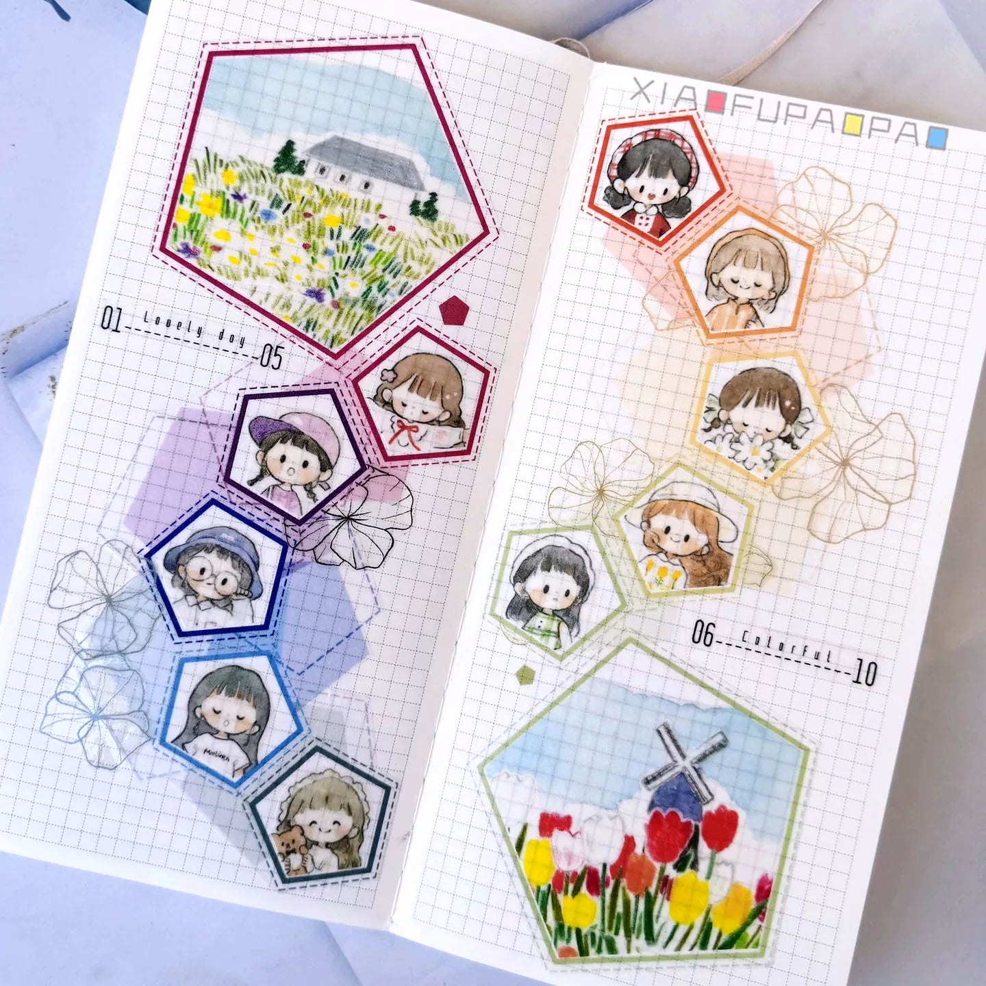 Small Floating Bubble Typesetting3 Washi Tape Basic Lazy Border Frame Suitable for A5/A6/B6