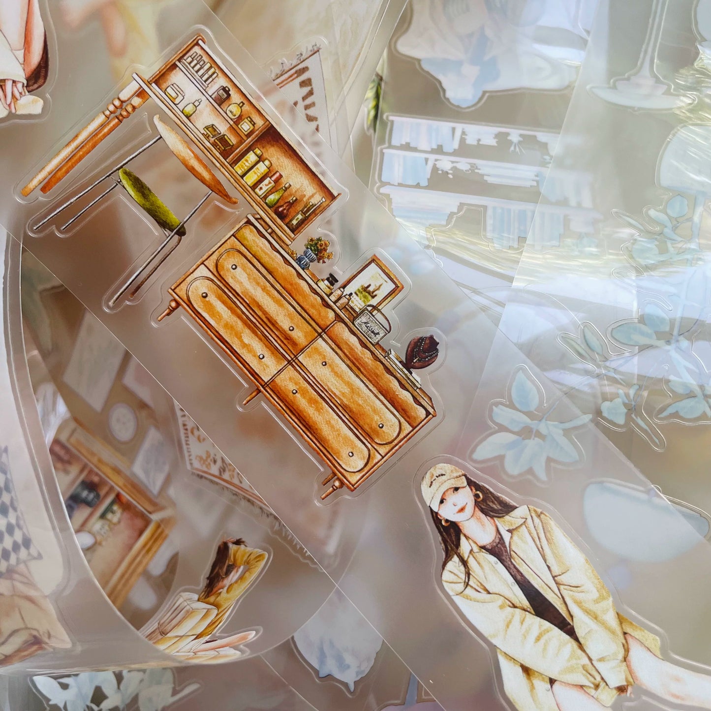 ZaoZao Vol3【Nest】Original Design Kiss-Cut Washi PET Tape Stickers,for Scrapbook Supplies,Journaling,Junk Journal,Bullet Journal,Planner Stickers