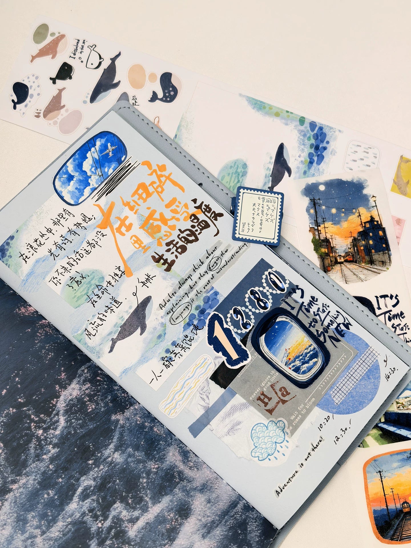 Wait Studio【Time Scale】 Pre-cut Light Retro Text Washi/PET Tape