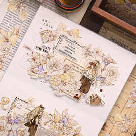 XiaoBaiJia【Afternoon Sunshine】Light Retro Fresh Lemon Flower and Paper PET Washi/PET Tape