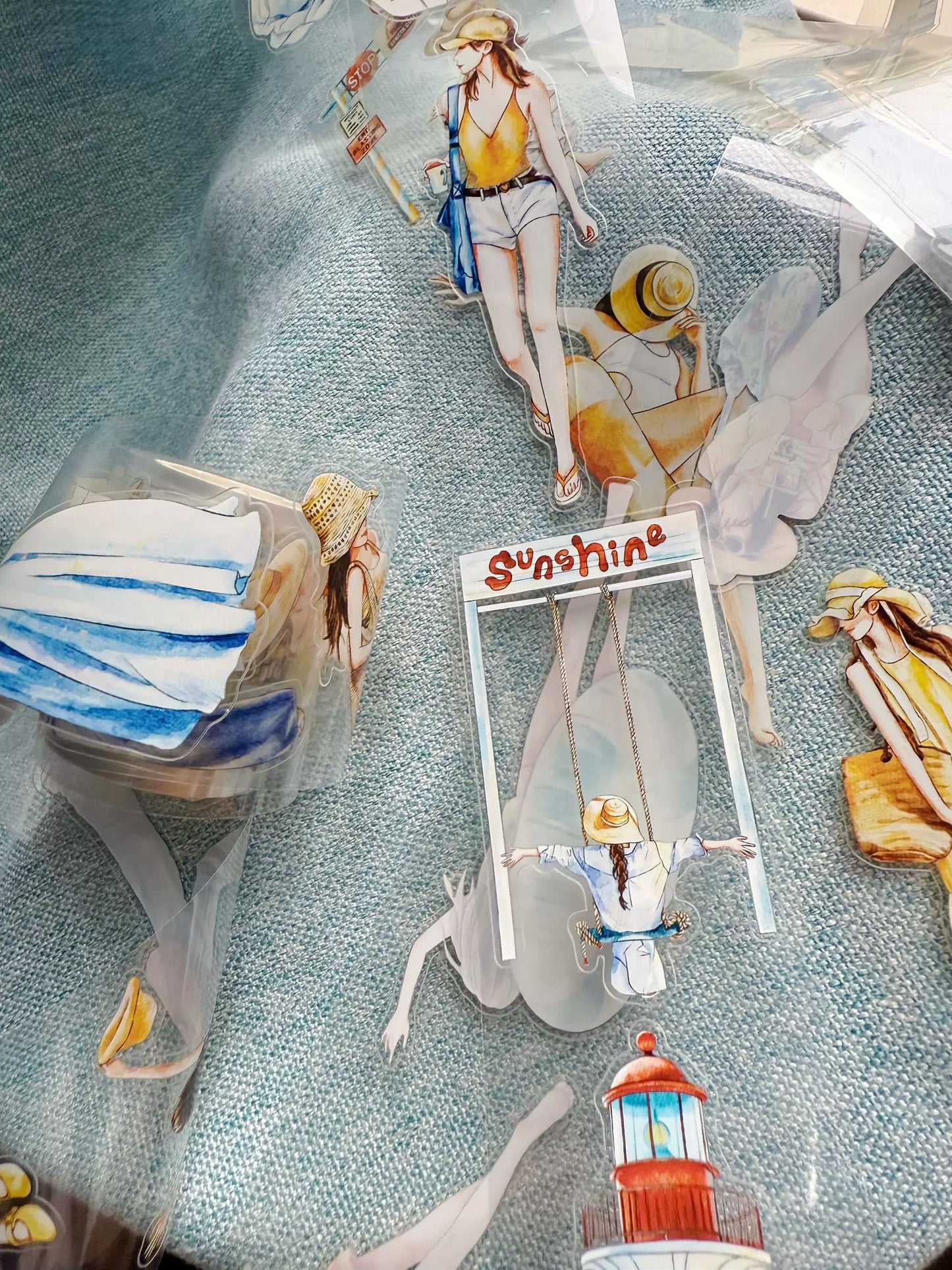 ZaoZao Vol3【Vacation】Original Design Kiss-Cut Washi PET Tape Stickers,for Scrapbook Supplies,Journaling,Junk Journal,Bullet Journal,Planner Stickers