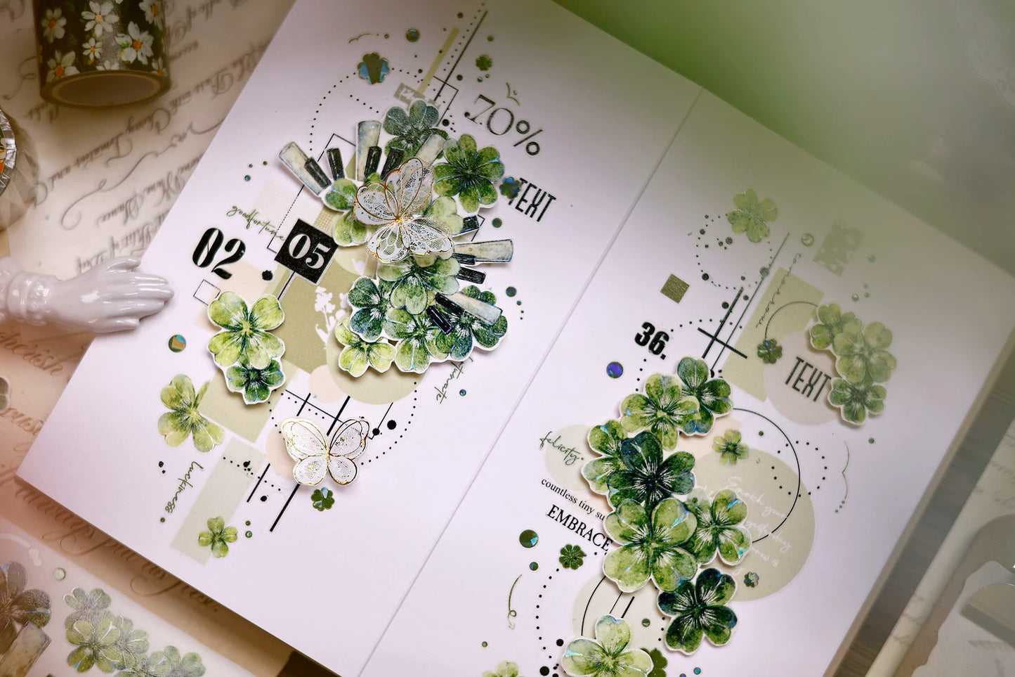 XiaoBaiJia Salt Series【Color Circle Collection】Pre-cut Orginal Design Washi/Pet Tape Light Retro Stickers