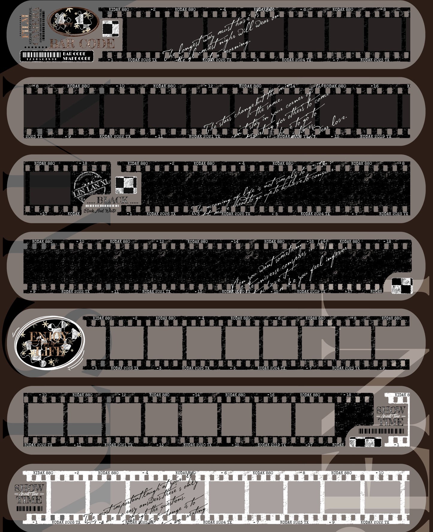 Linlanxi【Memories of Time】Original Washi/Pet Tape New Retro Life Old Film Series Decorative Tape Long Loop Full Roll