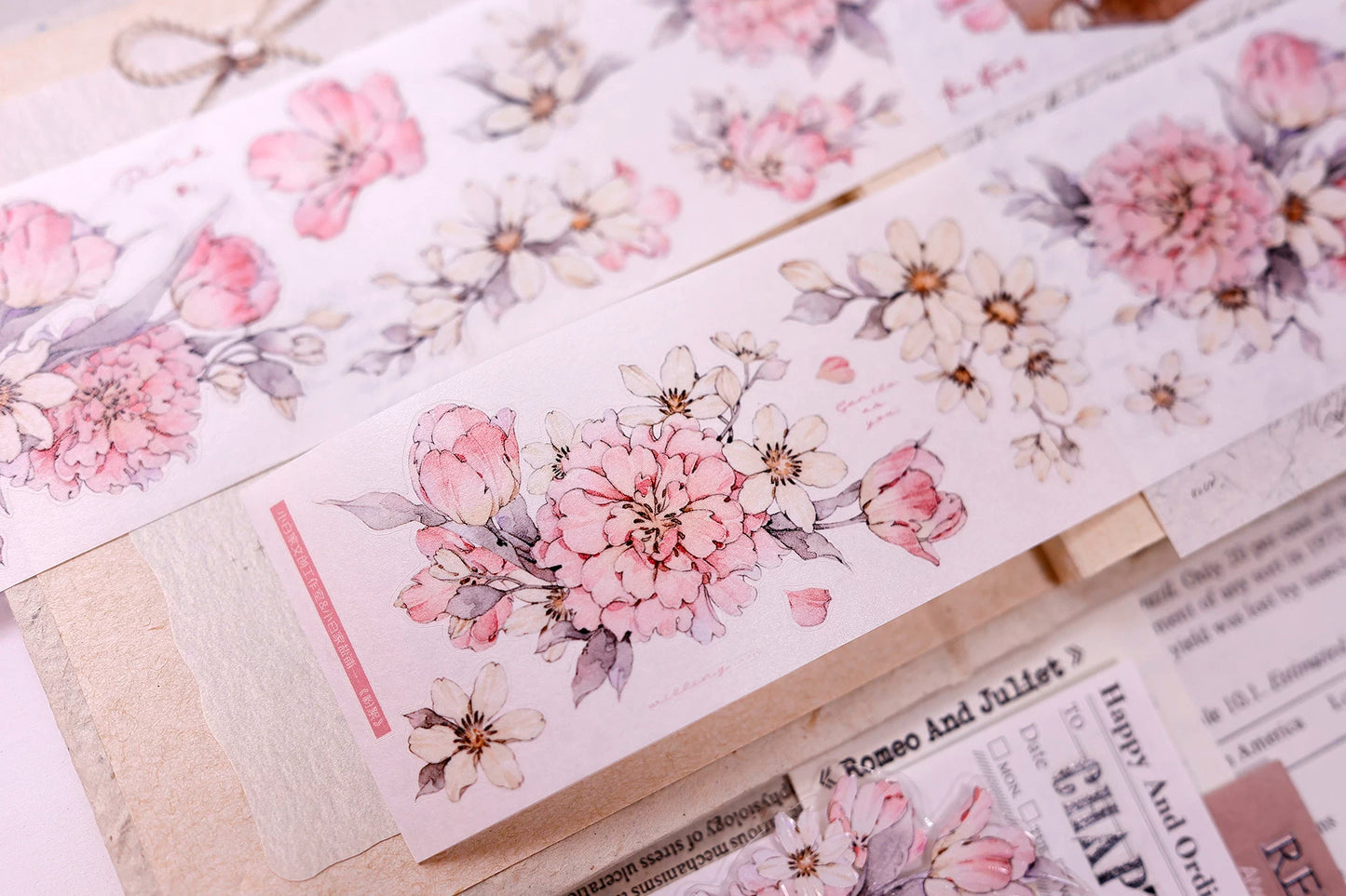 XiaoBaiJia Salt Series【Powdered Floss】Pre-cut Orginal Design Washi/Pet Tape Light Retro Stickers