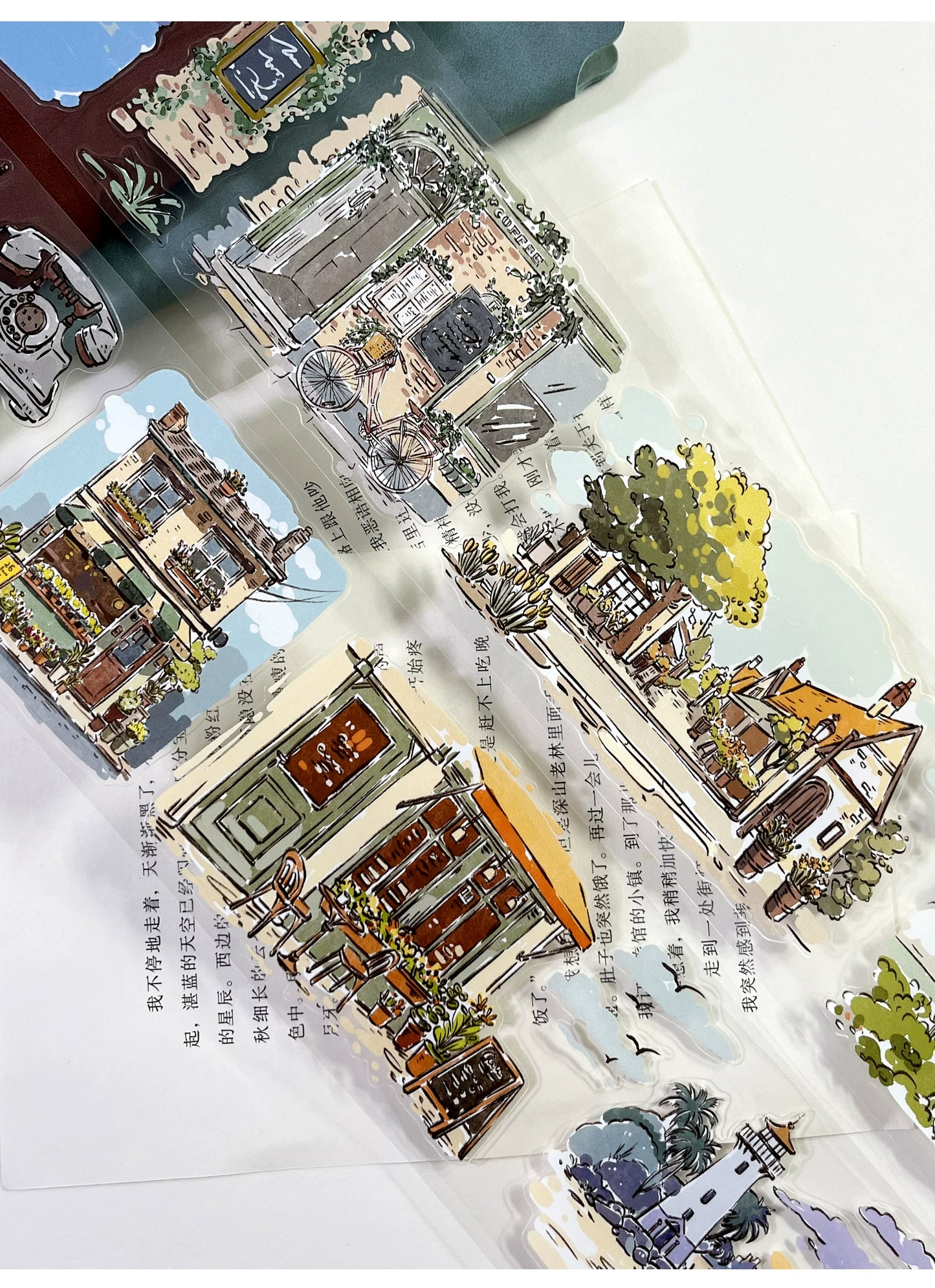ZiYuanSu【Street View】Background Scene Pre-cut Washi/PET Tape