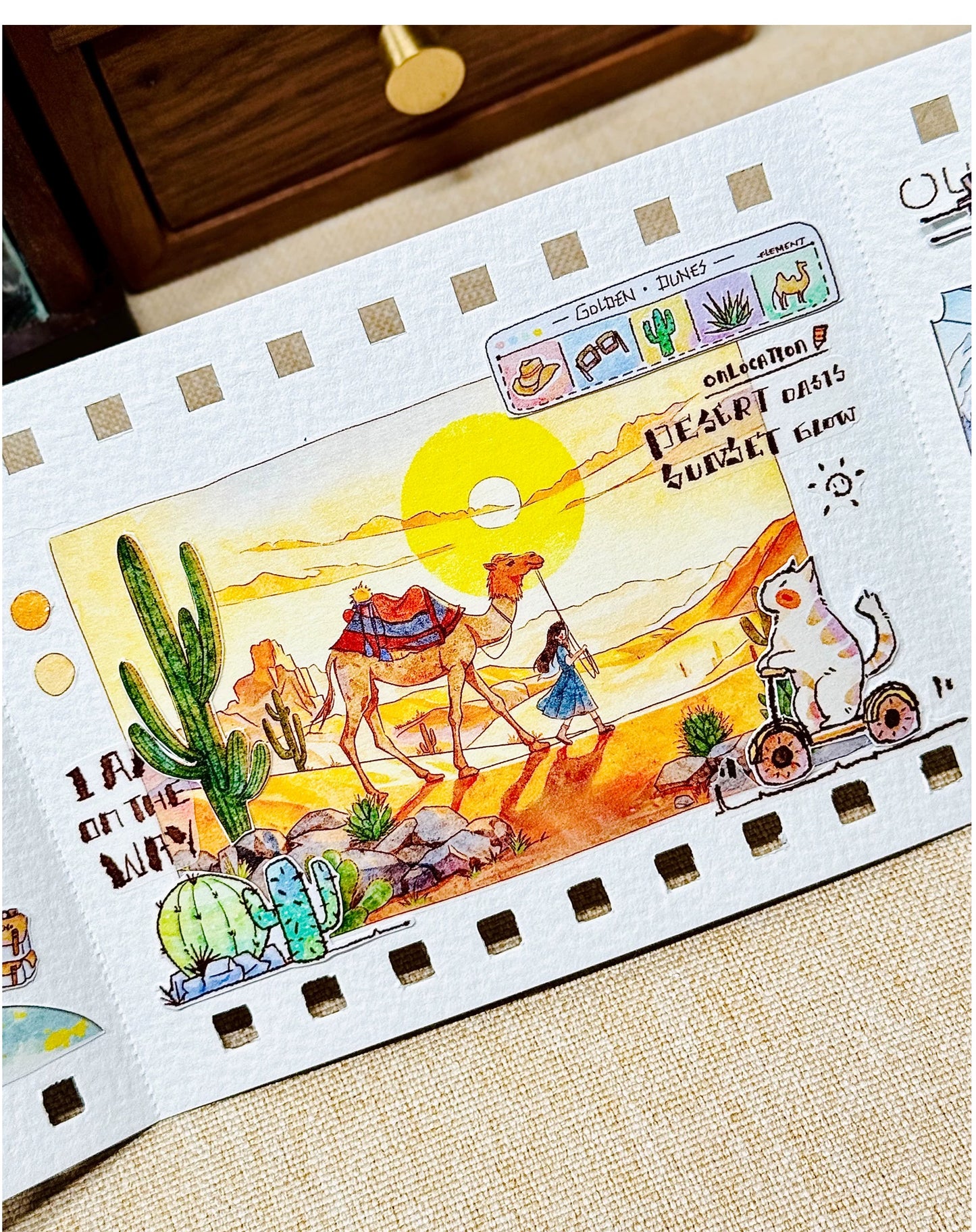 XingXing Vol8【Brave the Wind and Waves】 Pre-cut Light Retro,Outdoor Sports Mountain,Sea,Forest,Desert Scene Washi/PET Tape