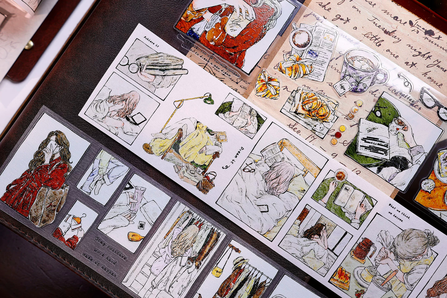 XiaoBaiJia Salt Series【Fengge Manji】Pre-cut Orginal Design Comic-style Daily Life Washi/Pet Tape Light Retro Stickers